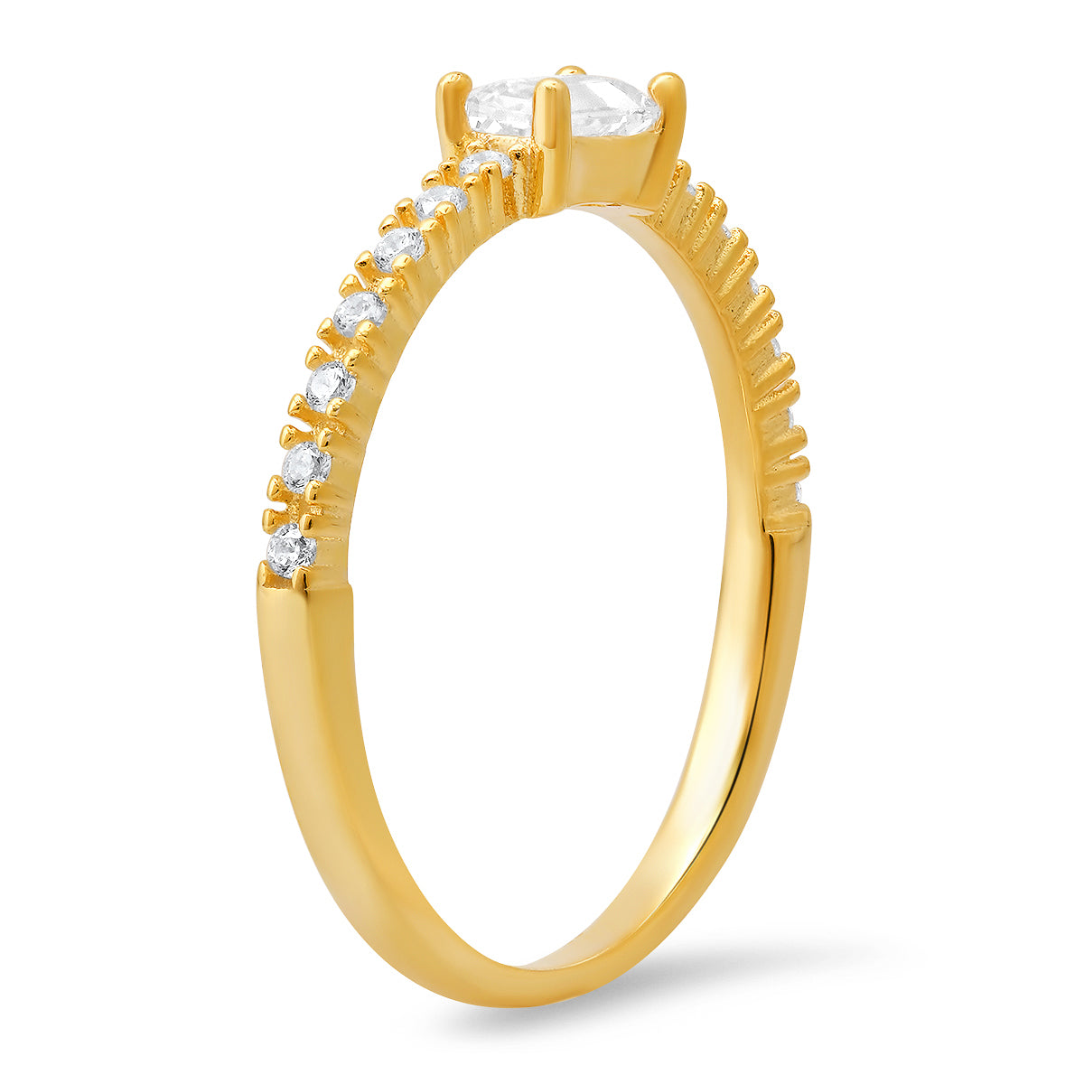 Sterling Silver East/West Baguette-cut CZ Ring