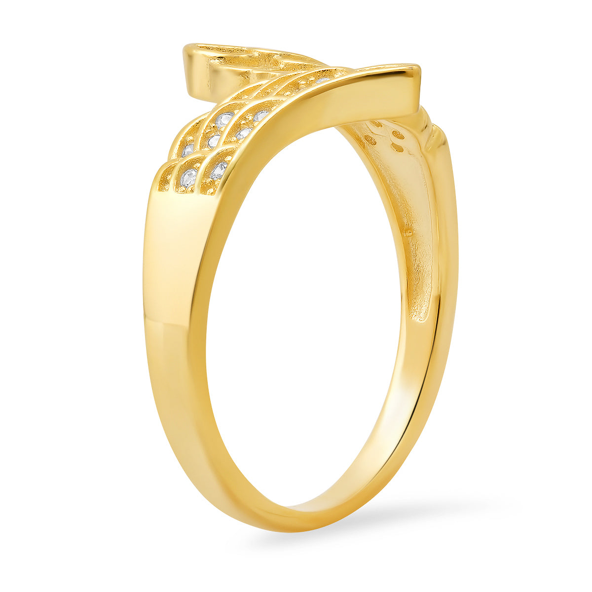 Sterling Silver CZ Angel Wings Ring