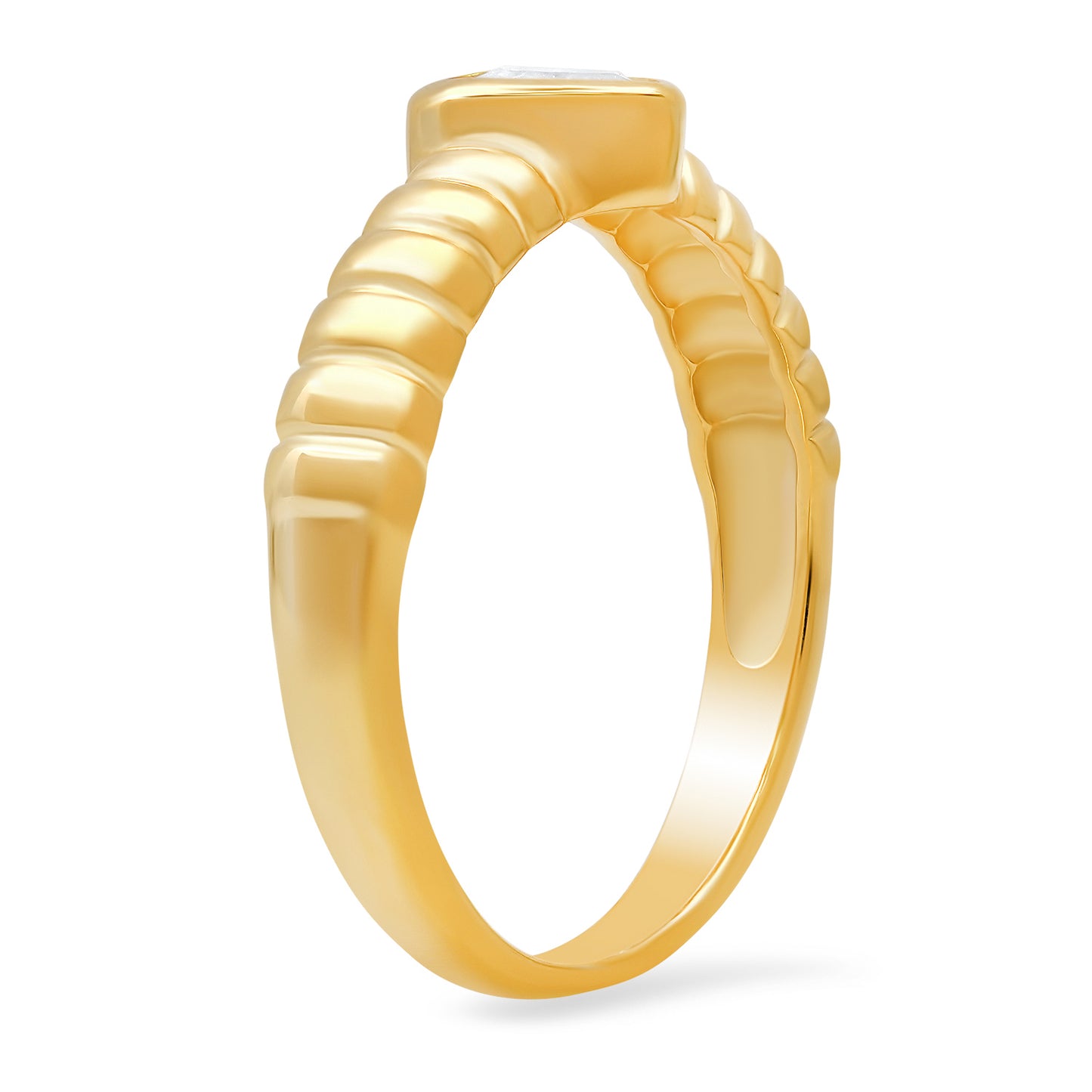 14k Gold Over Silver Bezel-set Heart Gemstone Ring