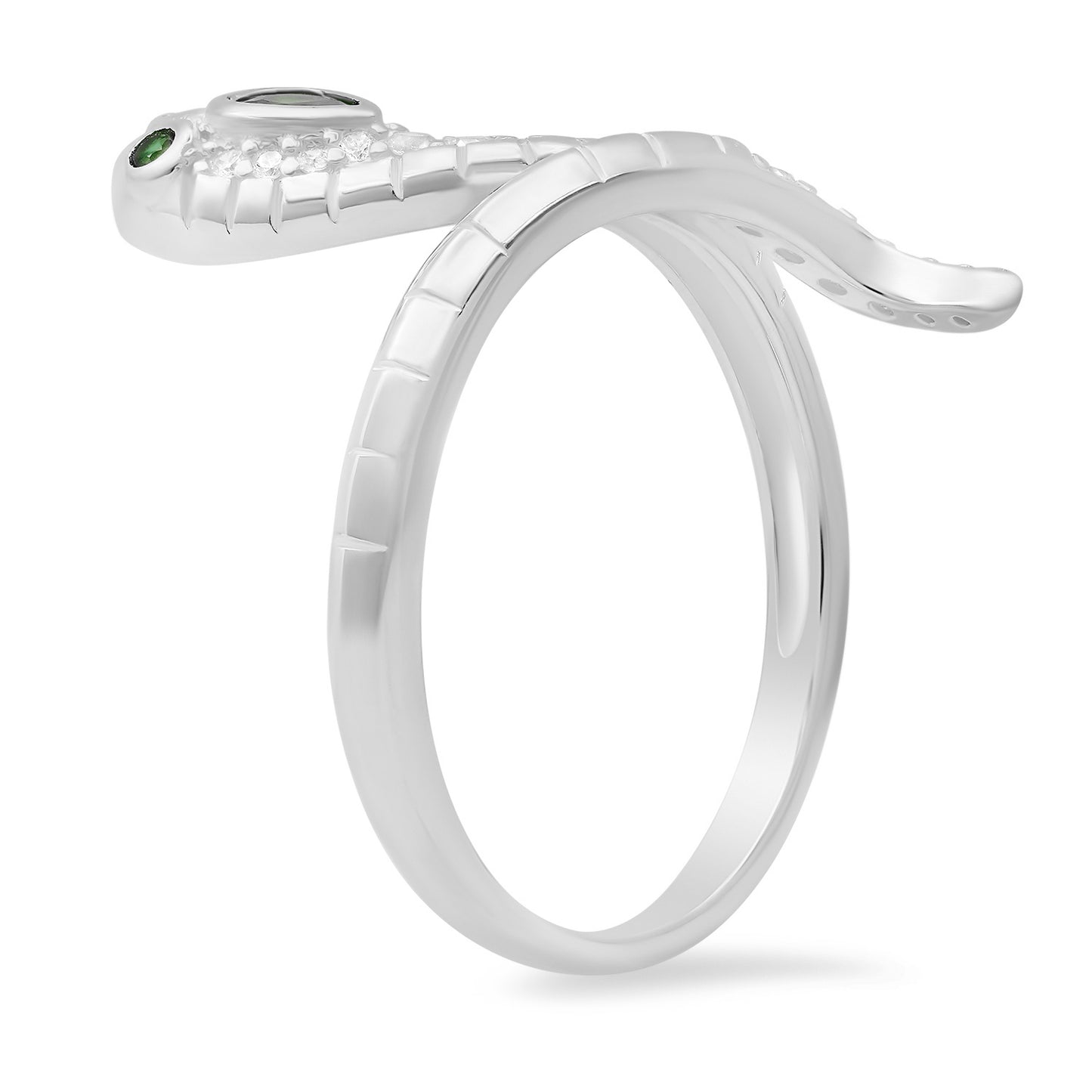 Sterling Silver CZ Snake Ring