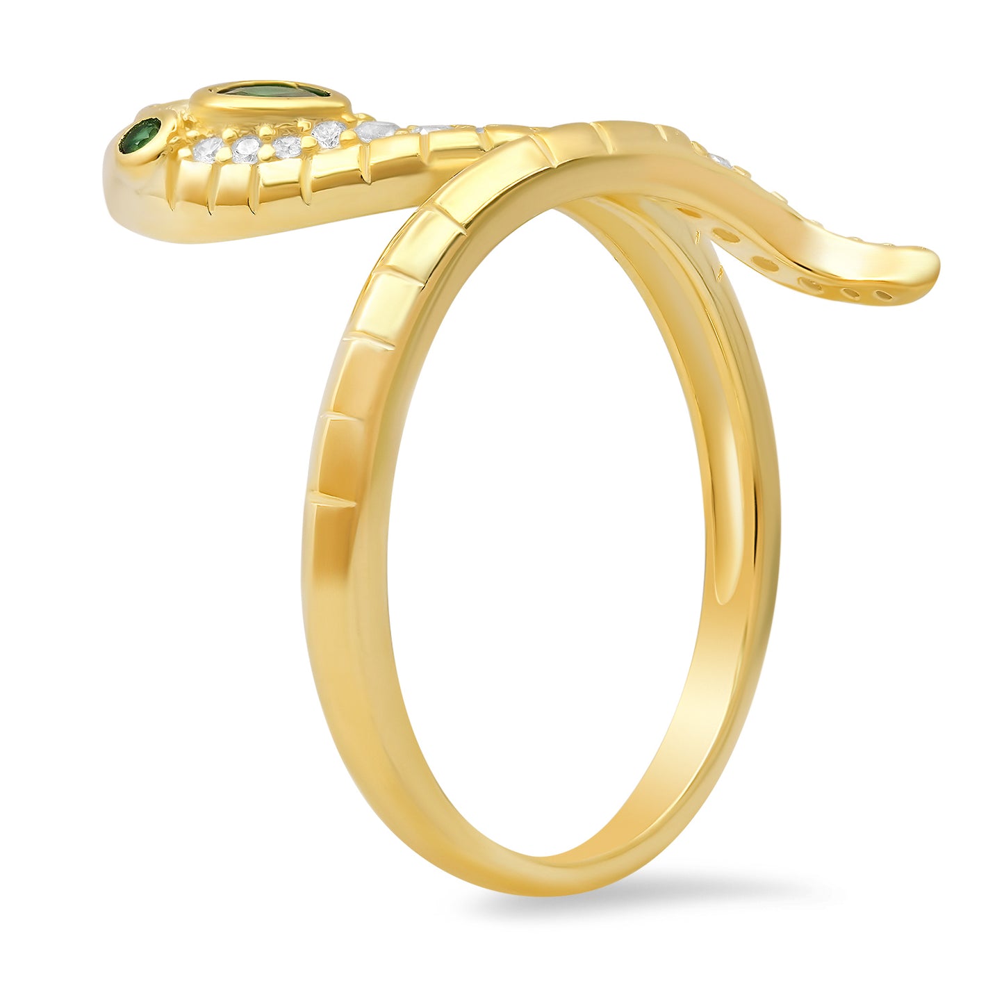 Sterling Silver CZ Snake Ring