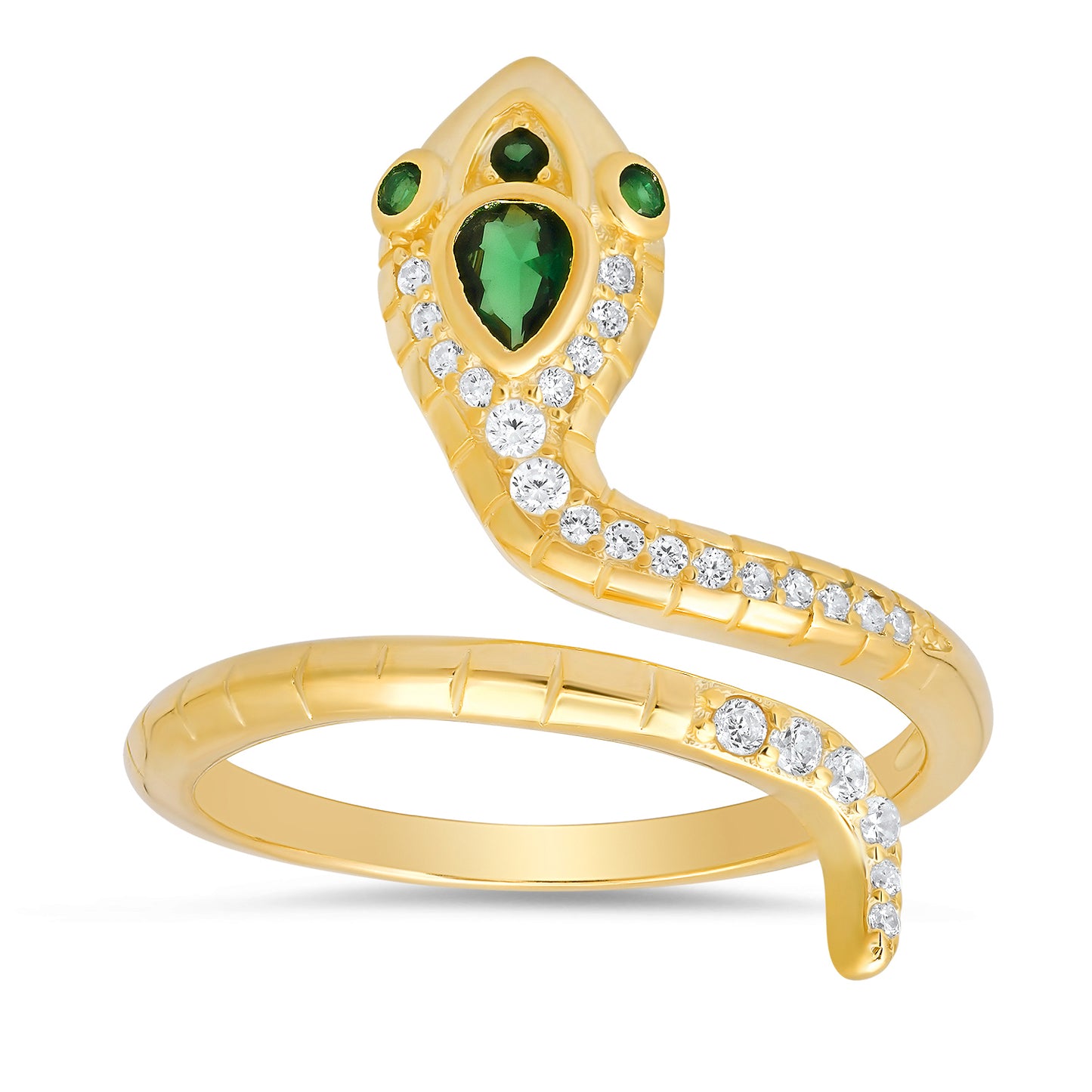 Sterling Silver CZ Snake Ring