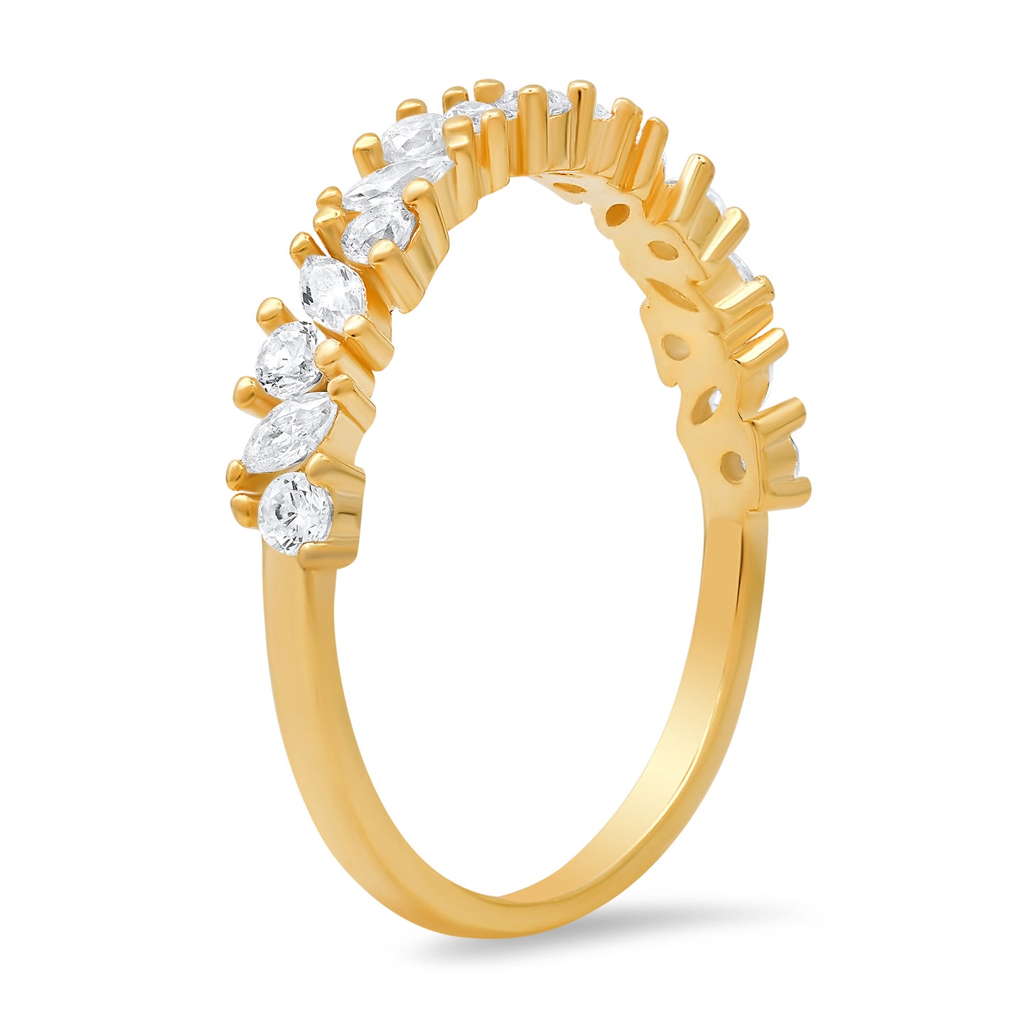 Sterling Silver Marquise-cut CZ Band Ring