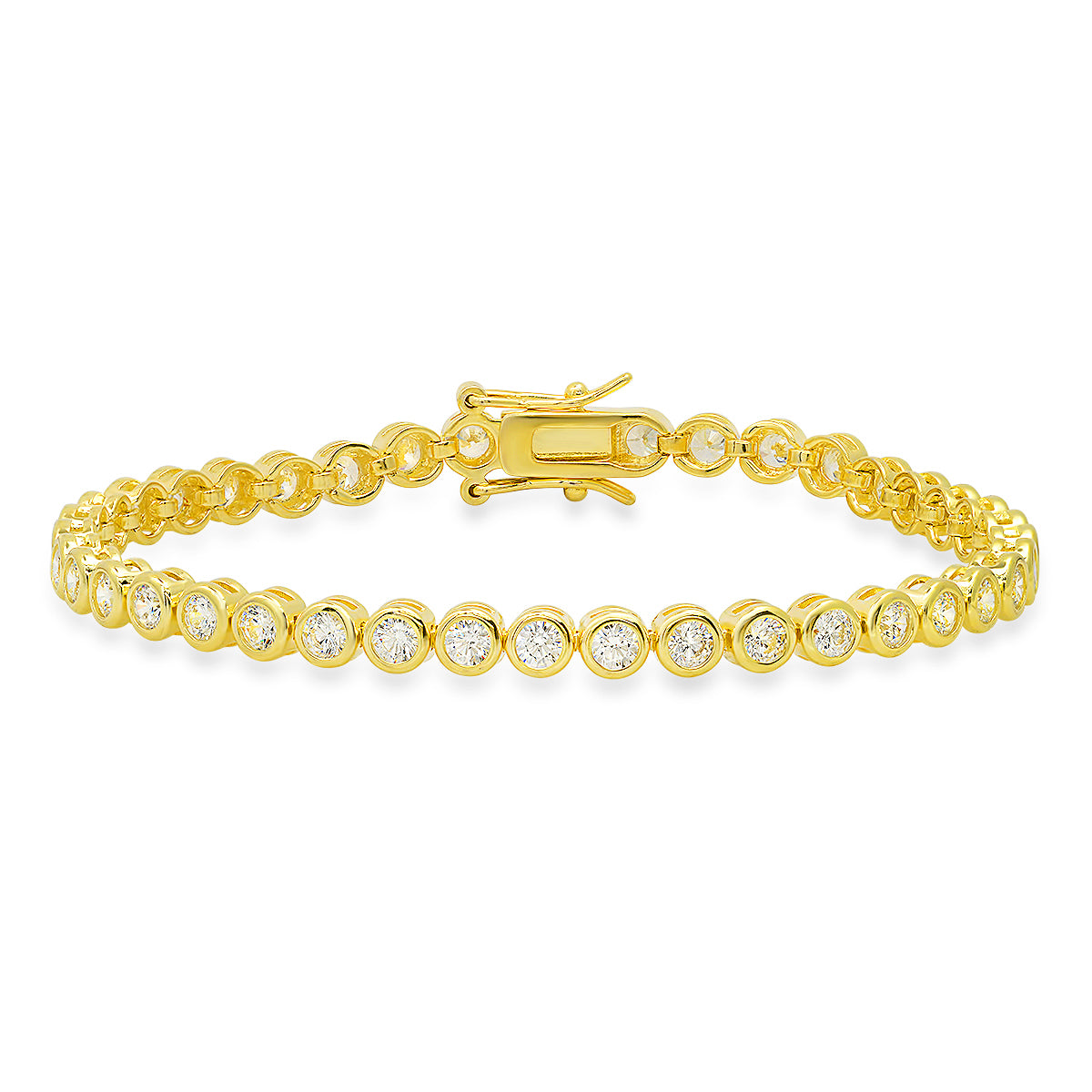 Sterling Silver Bezel-set CZ Tennis Bracelet