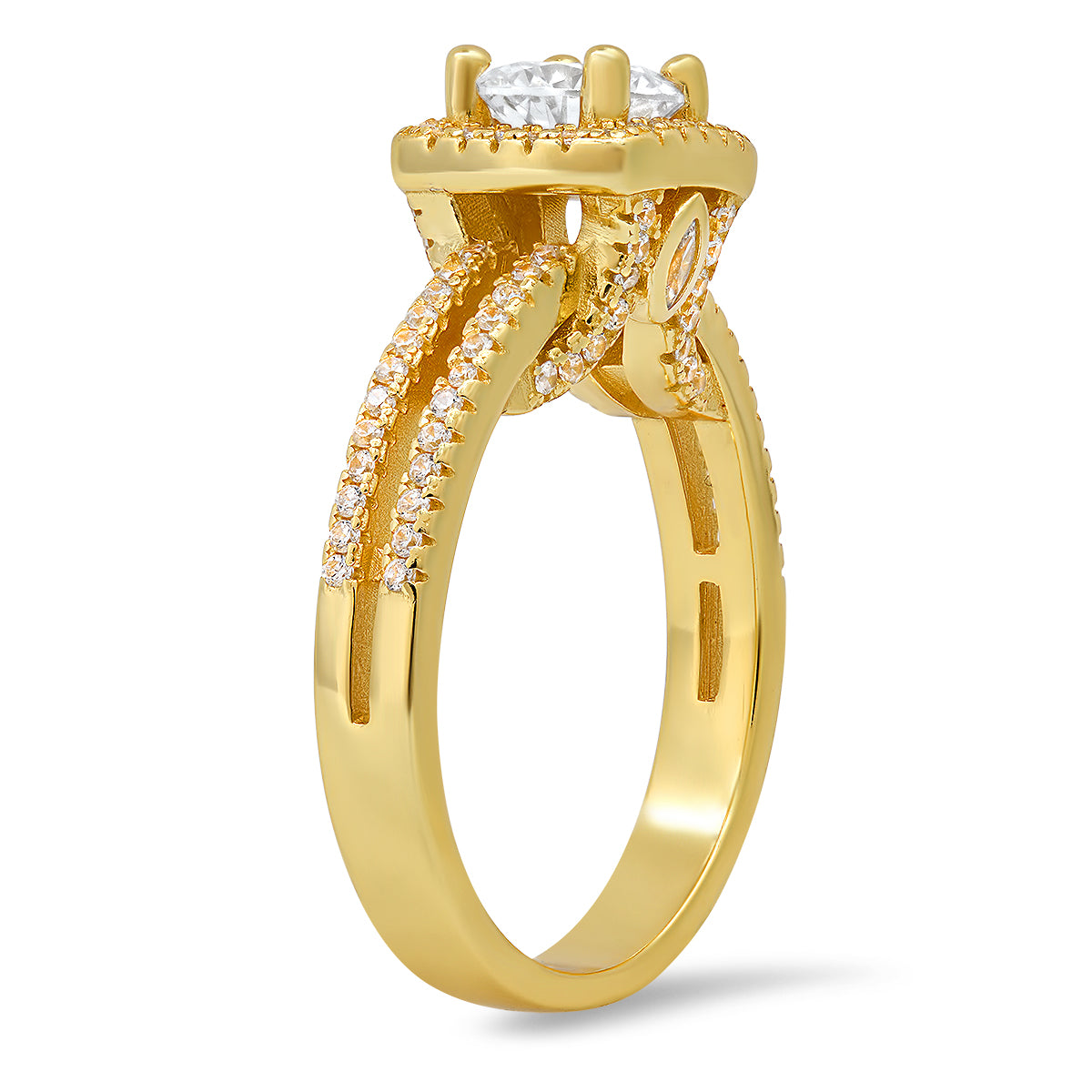 Sterling Silver Diamond CZ Halo Ring