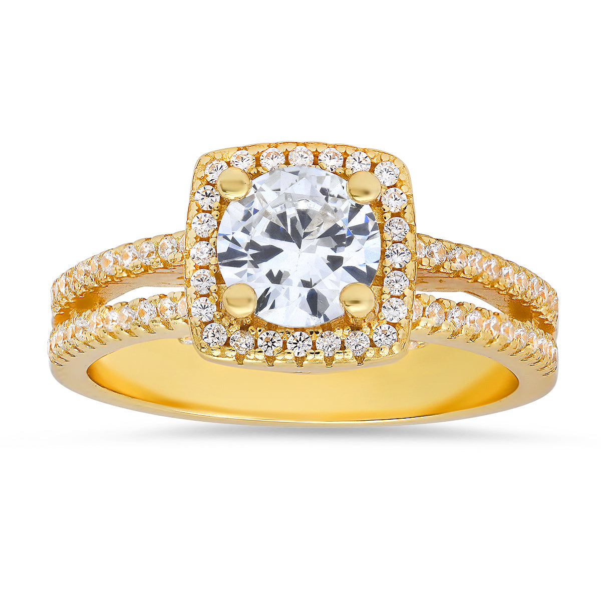 Sterling Silver Diamond CZ Halo Ring