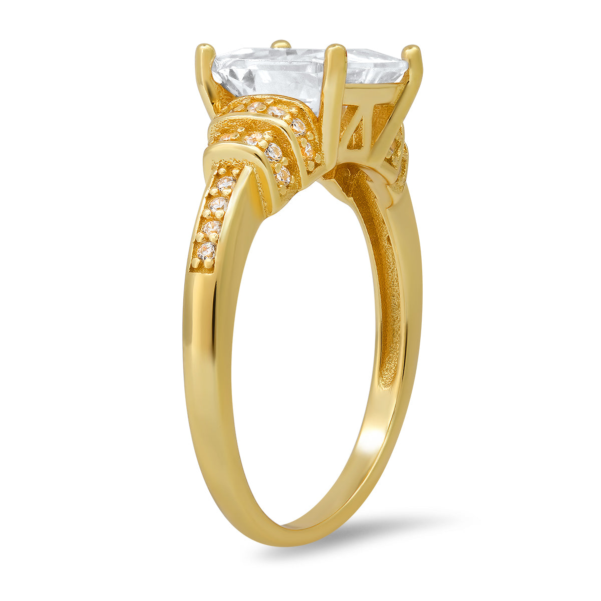 Sterling Silver Princess-cut Diamond CZ Ring