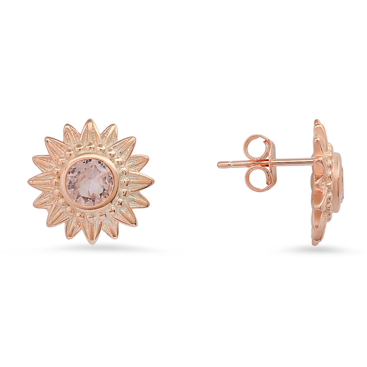 Sterling Silver Vintage Floral Stud Earrings