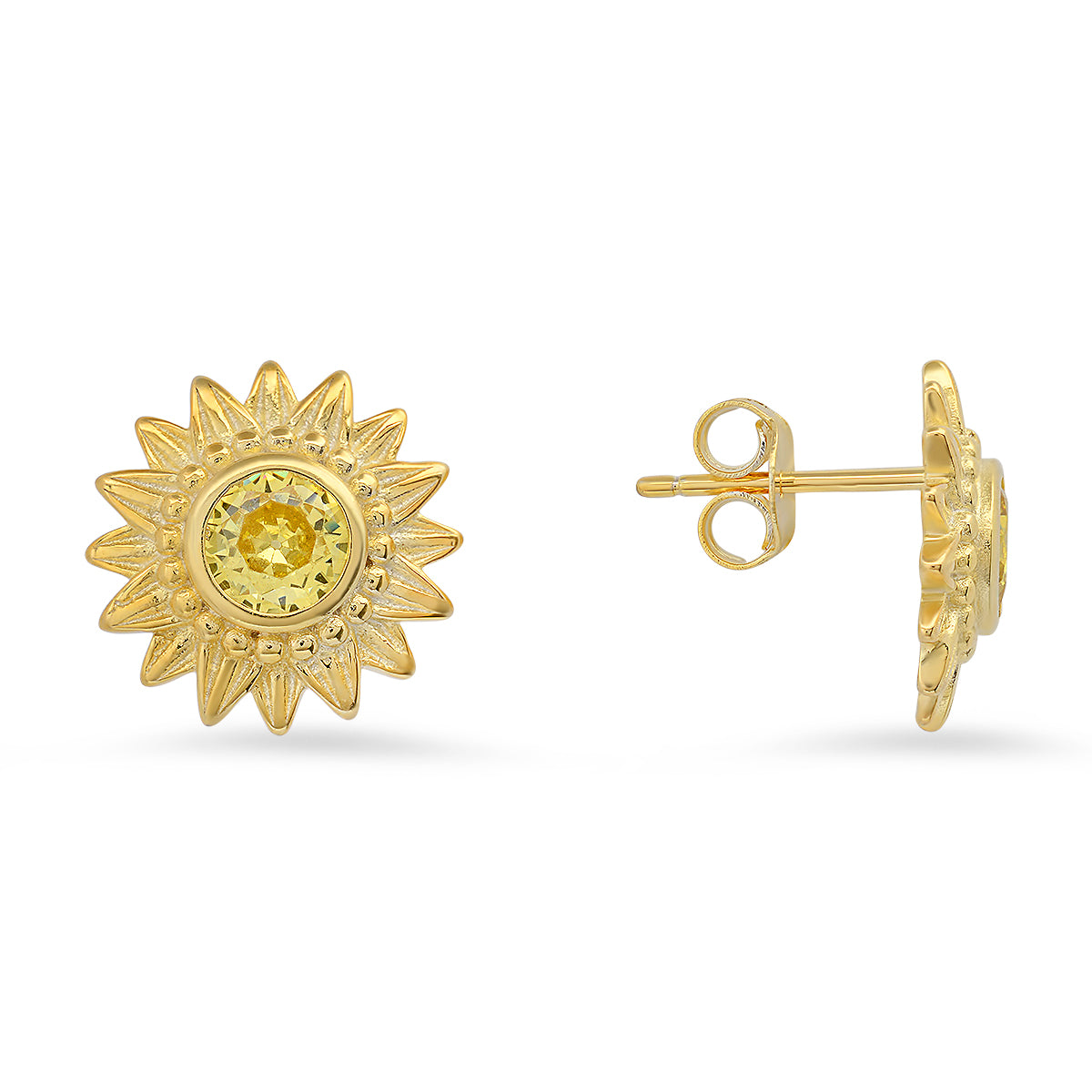 Sterling Silver Vintage Floral Stud Earrings