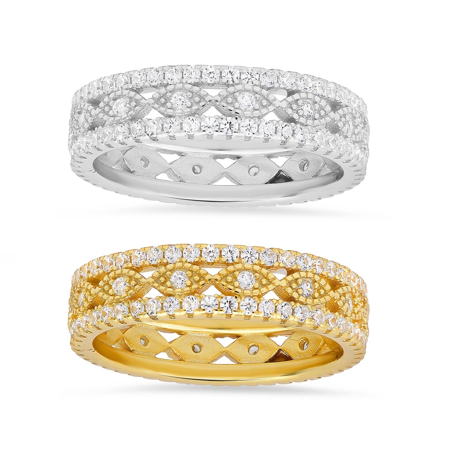 Gold over sterling silver CZ shops eternity ring