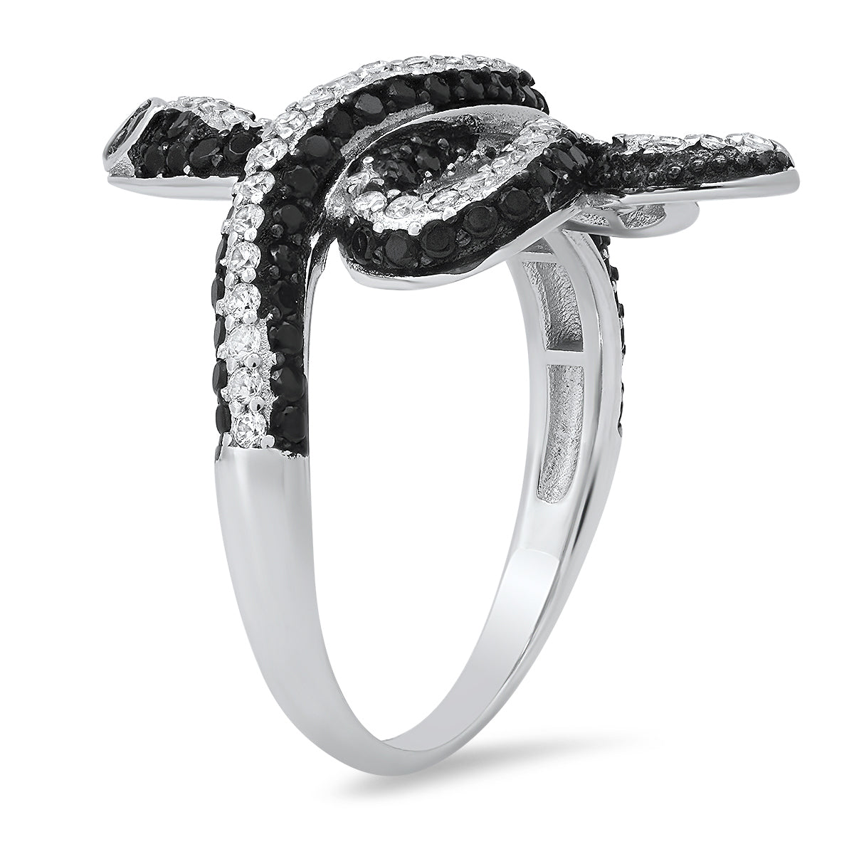 Sterling Silver Diamond CZ Snake Ring