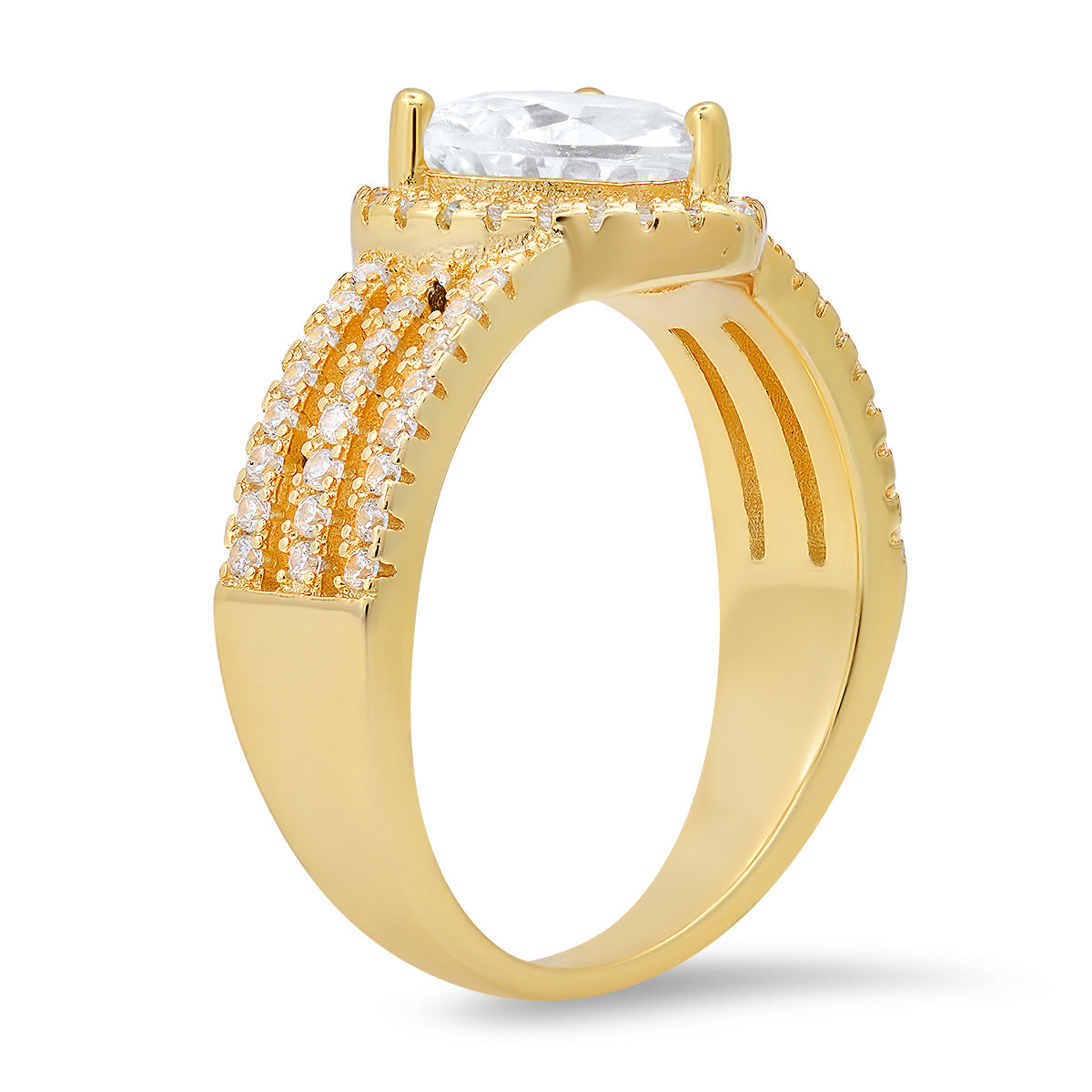 Sterling Silver Heart-cut Diamond CZ Halo Ring