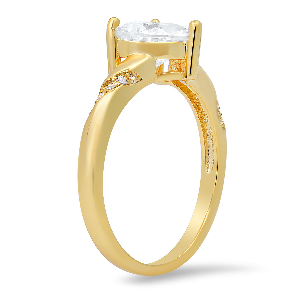 Sterling Silver Heart-cut Diamond CZ Ring