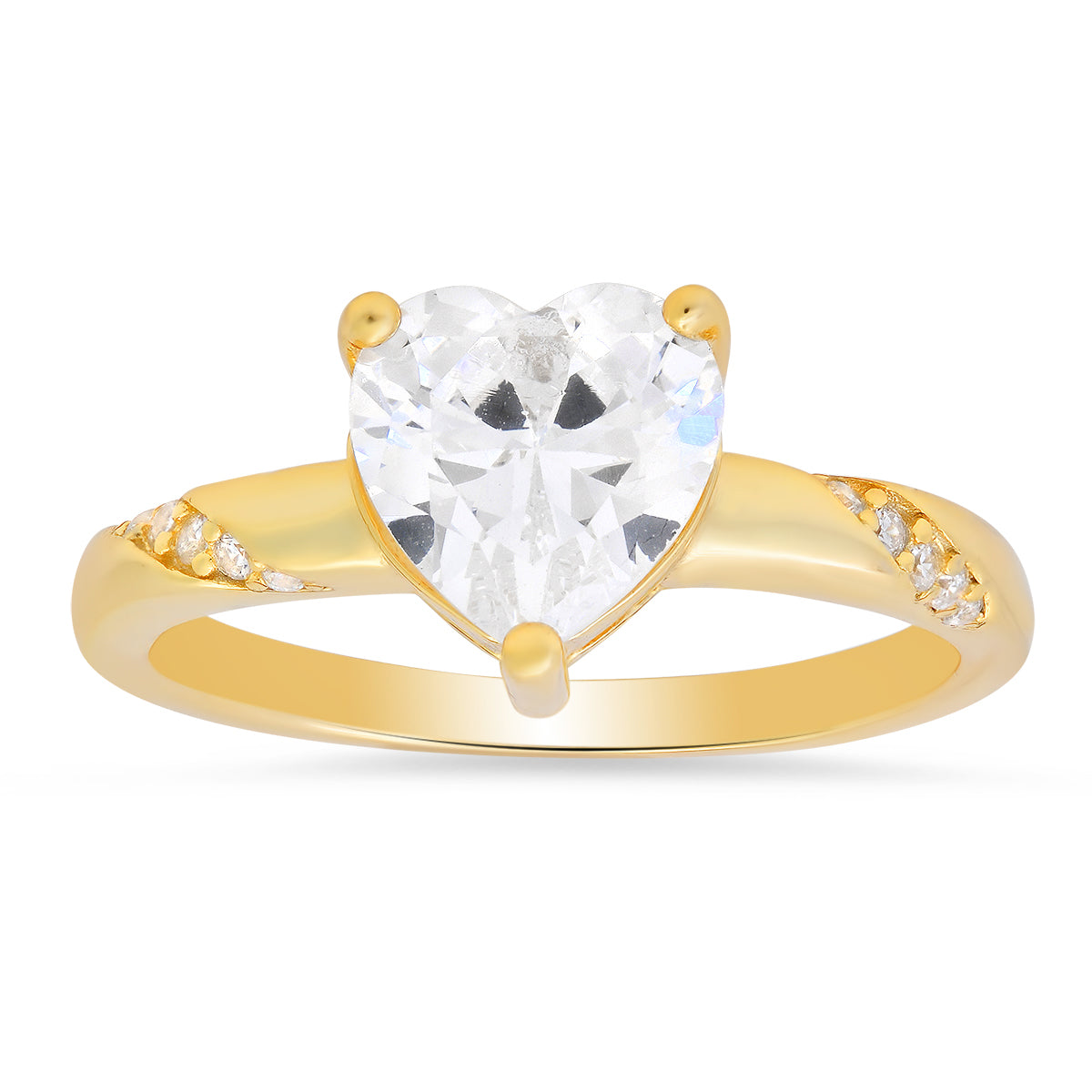 Sterling Silver Heart-cut Diamond CZ Ring