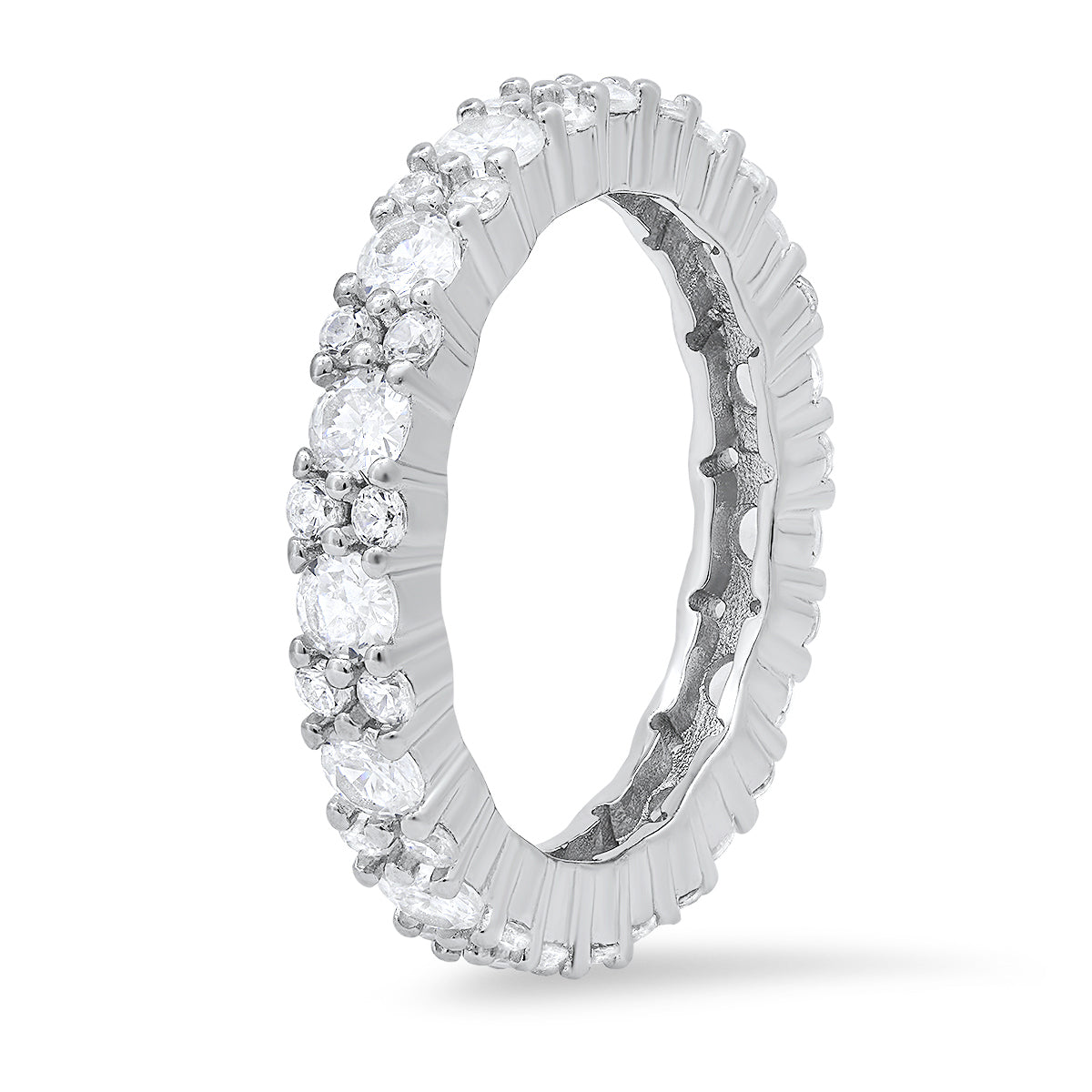 Sterling Silver Diamond CZ Eternity Band Ring