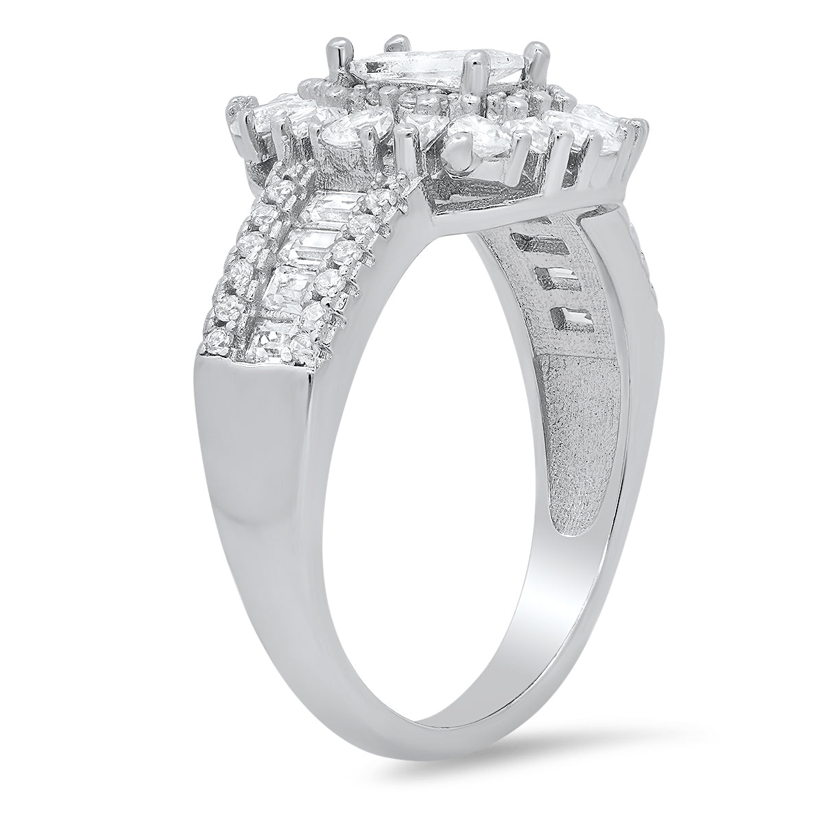 Sterling Silver Vintage CZ Halo Ring
