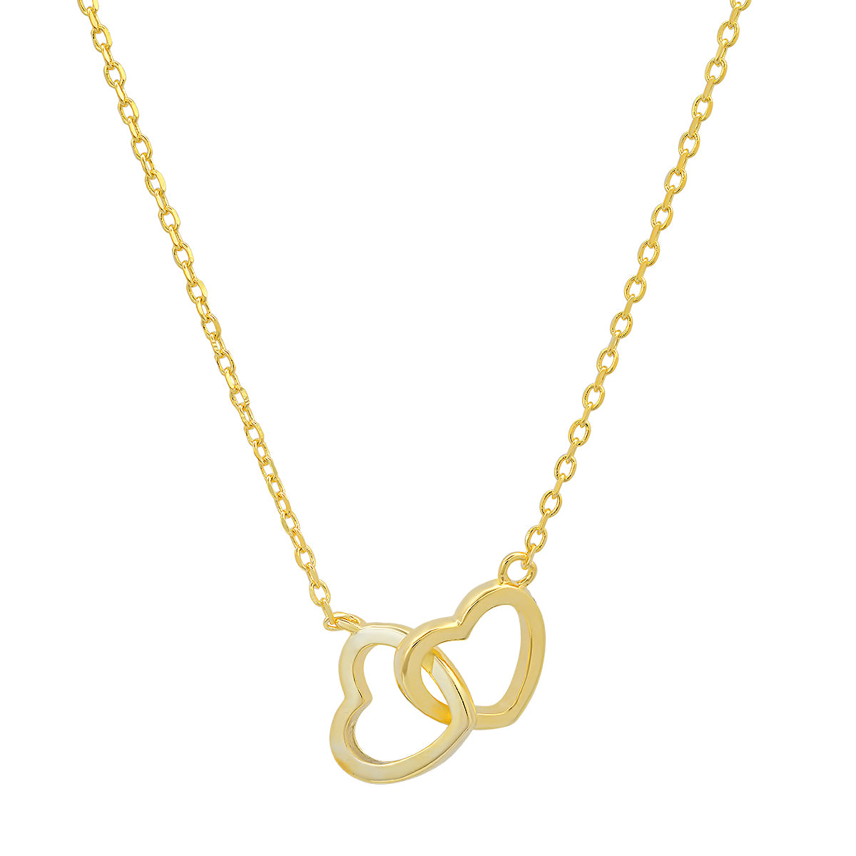 Sterling Silver 'Interlocking Love' Hearts Necklace