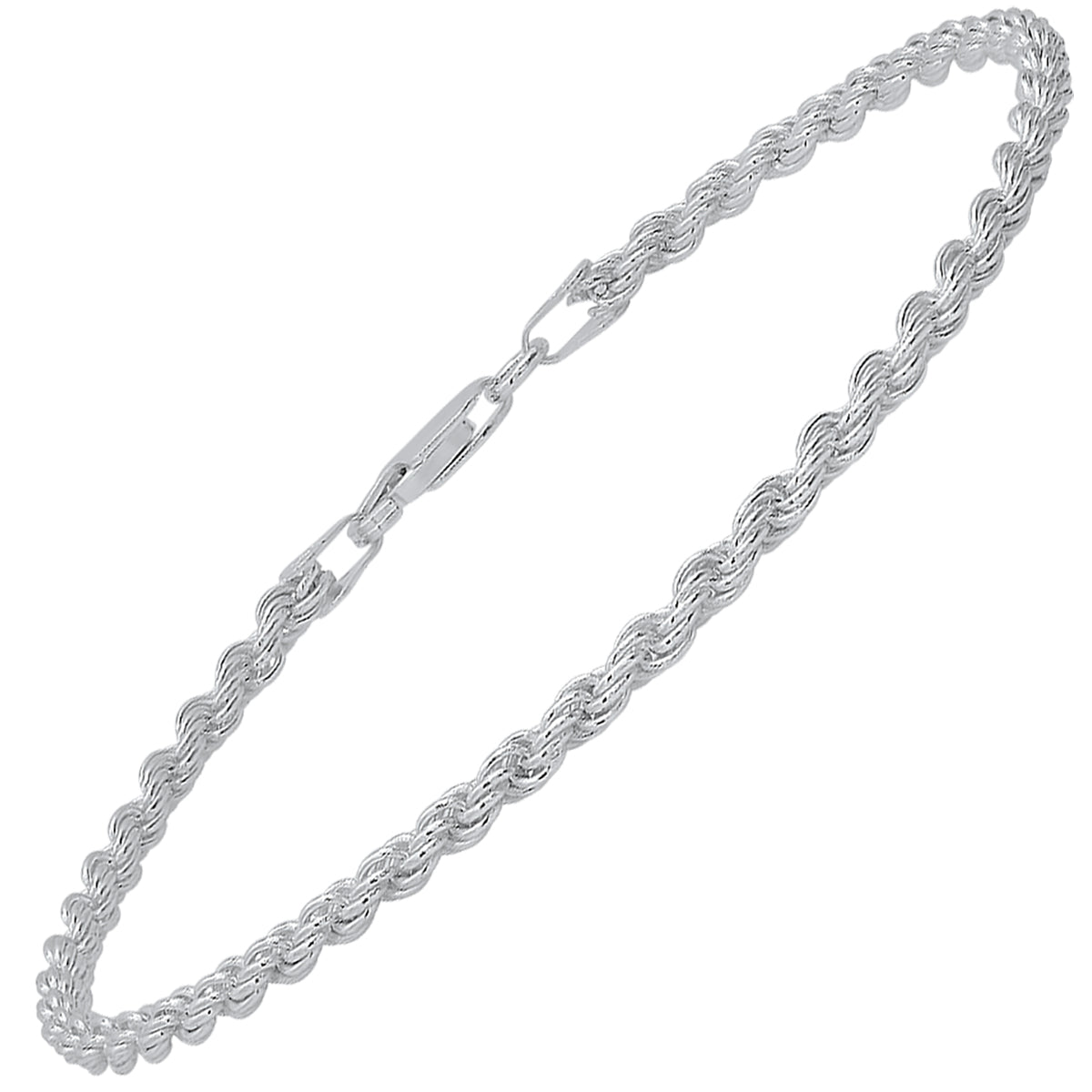 Mens Sterling Silver Italian 8.5" Thick Rope Chain Bracelet