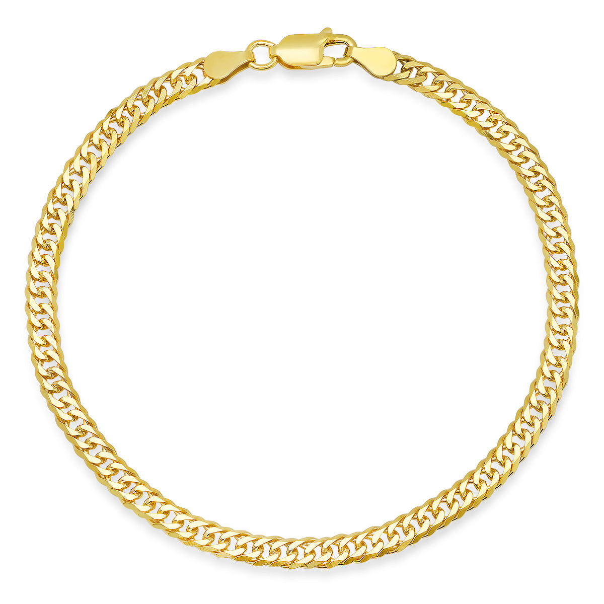 Mens Sterling Silver Italian 8.5" Miami Cuban Double Chain Bracelet