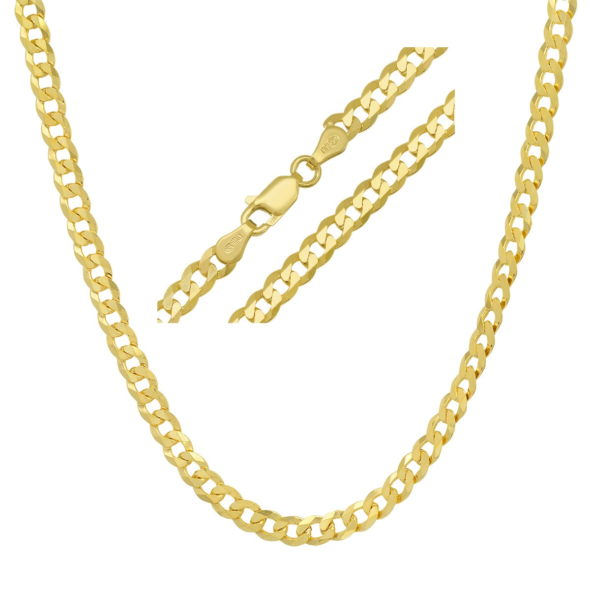 Sterling Silver Italian Unisex Miami Cuban Curb Chain - 18"-24"