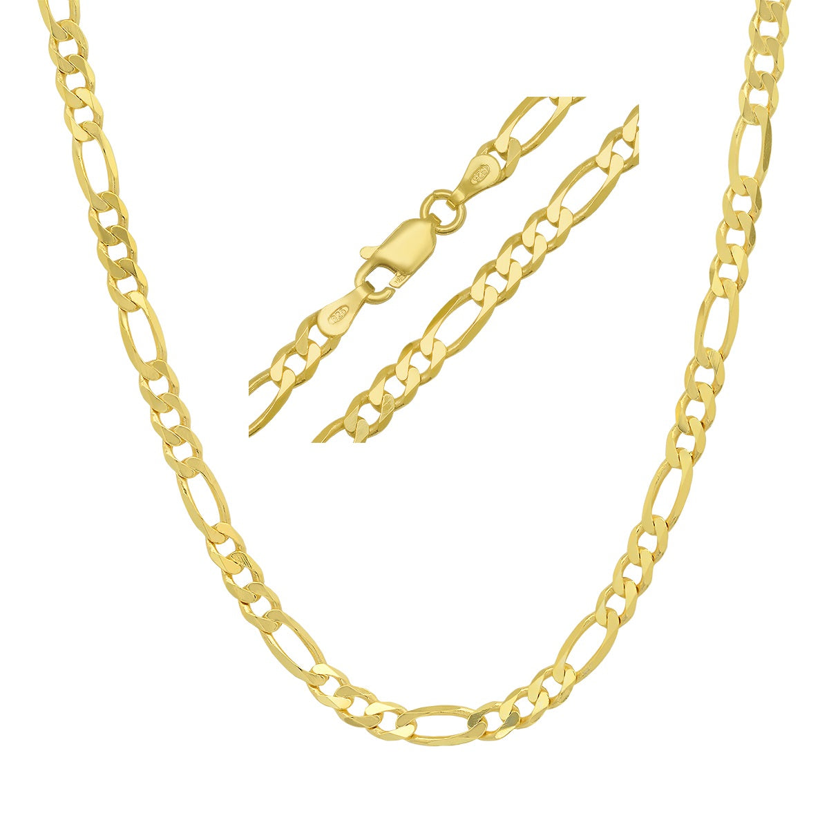 Sterling Silver Italian Unisex Figaro Chain - 20"-24"