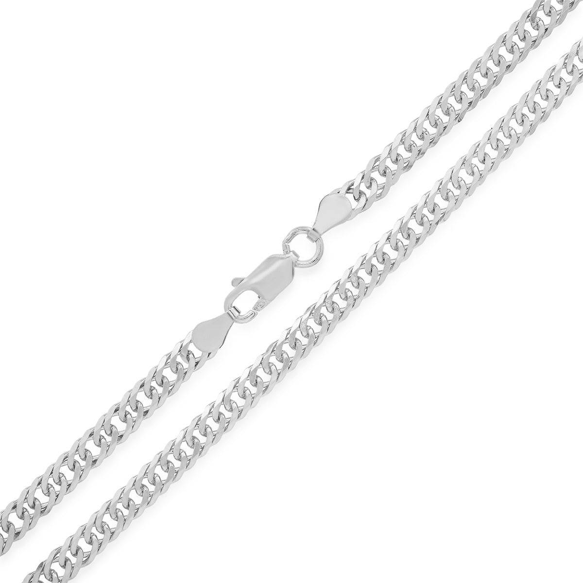 Sterling Silver Italian Unisex Miami Cuban Double Curb Chain - 22"-24"