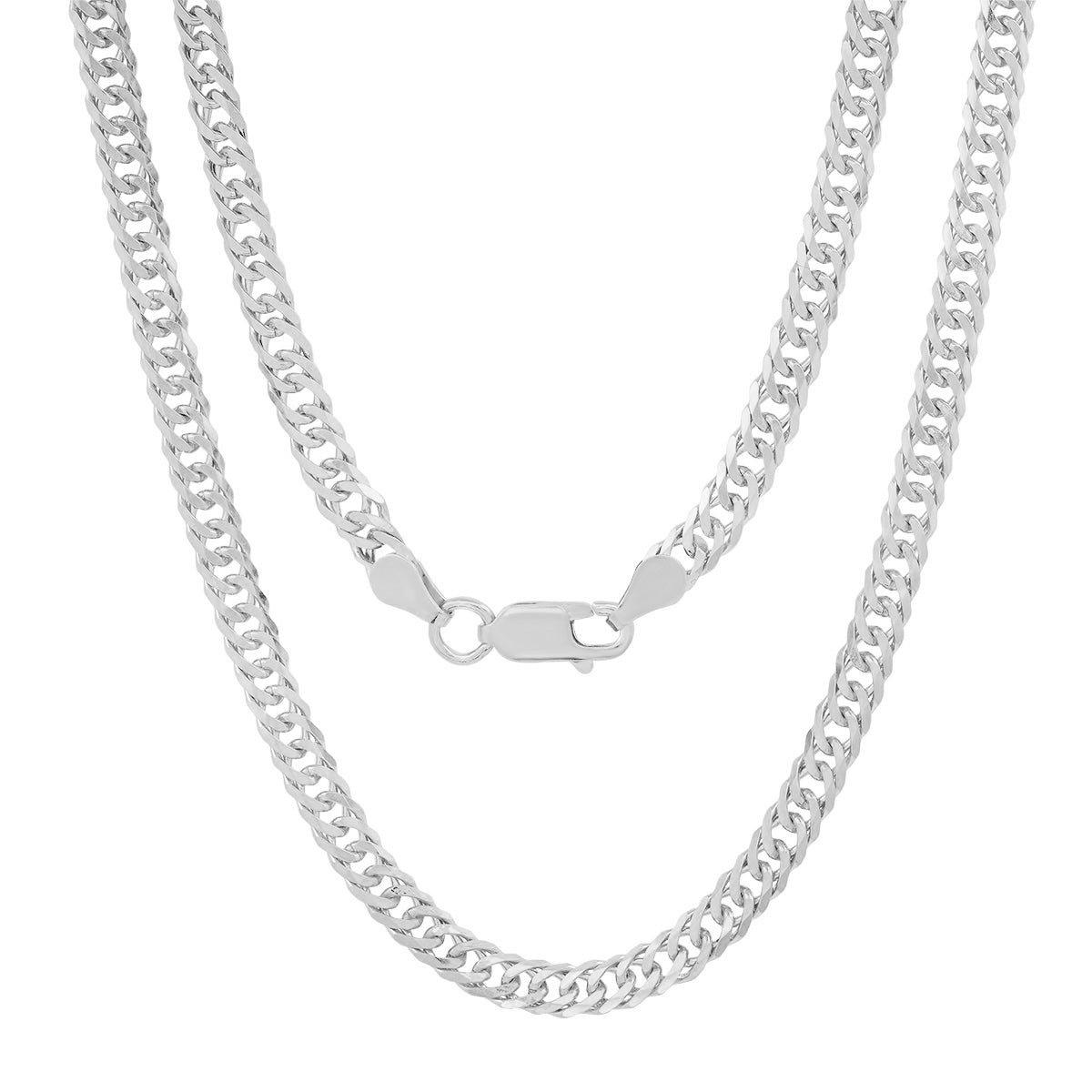 Sterling Silver Italian Unisex Miami Cuban Double Curb Chain - 22"-24"