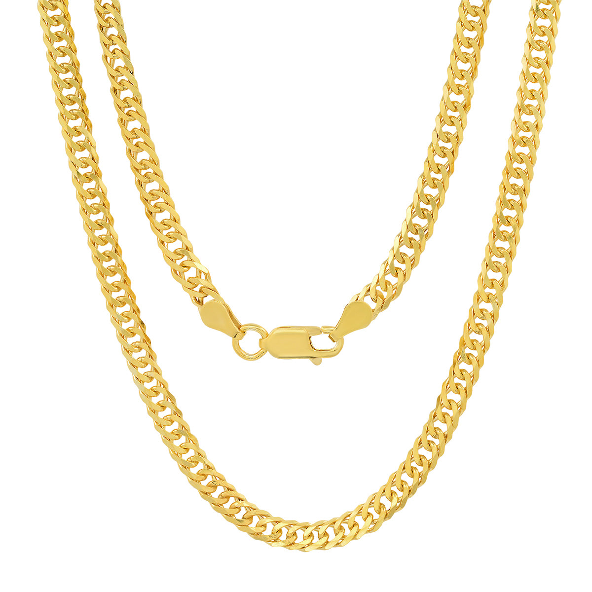 Sterling Silver Italian Unisex Miami Cuban Double Curb Chain - 22"-24"