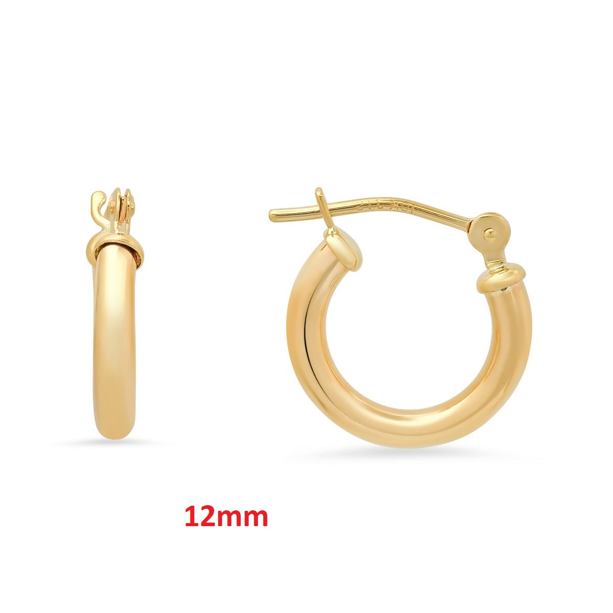 Real 10k Solid Gold Classic Huggy Hoop Gold Earrings