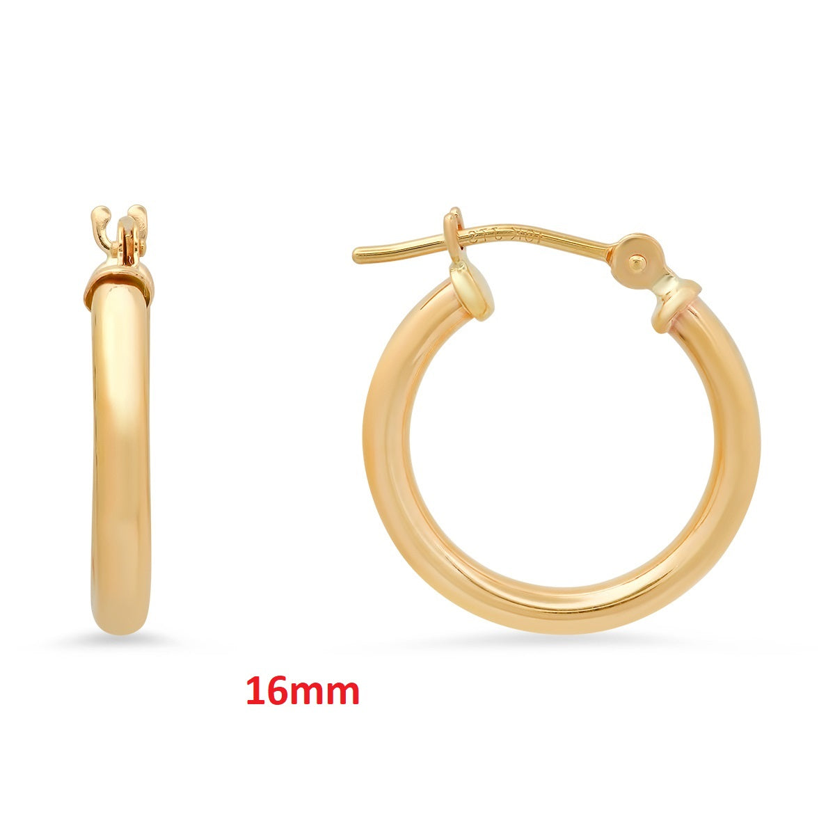 Real 10k Solid Gold Classic Huggy Hoop Gold Earrings