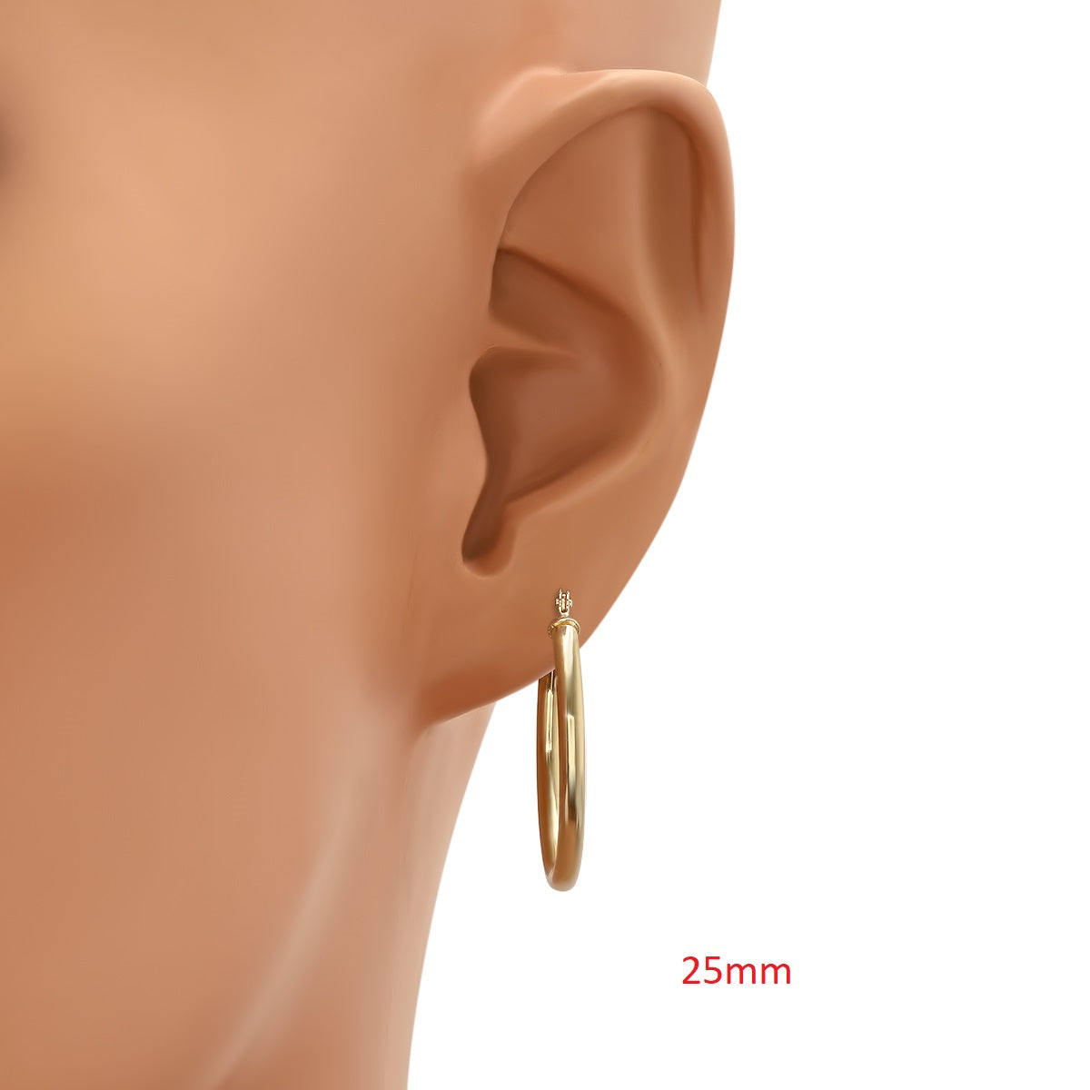 Real 10k Solid Gold Classic Huggy Hoop Gold Earrings