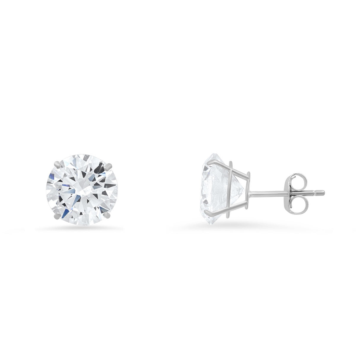 Real 10k Solid Gold 6mm Diamond Stud Earrings
