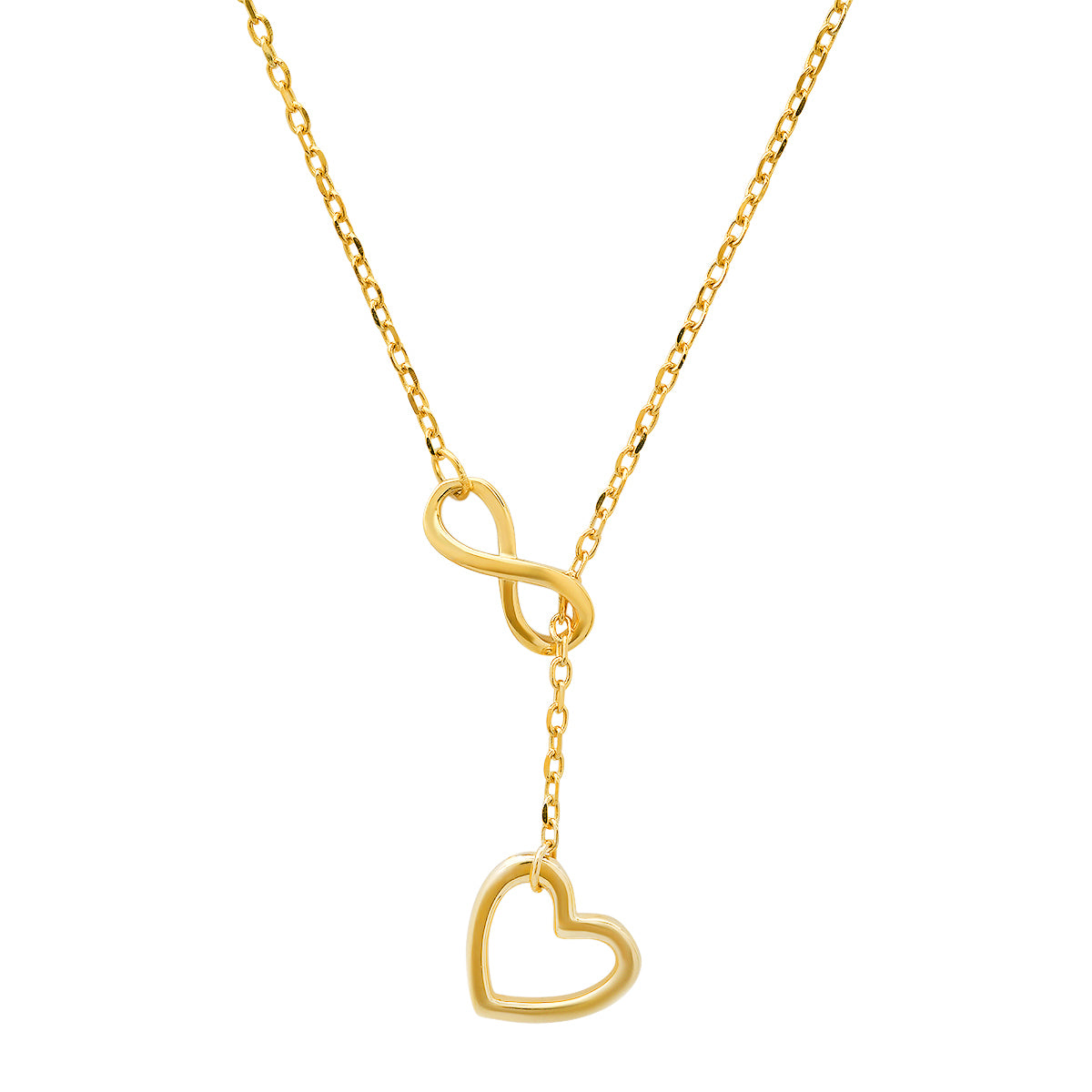 Sterling Silver Infinity Heart Y Necklace