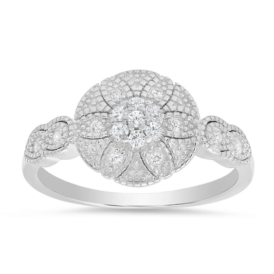 Sterling Silver Vintage Floral Ring