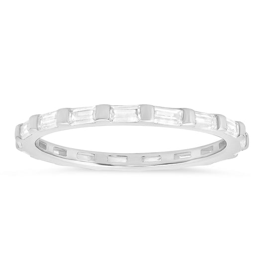 Baguette CZ Stackable Eternity Band Ring