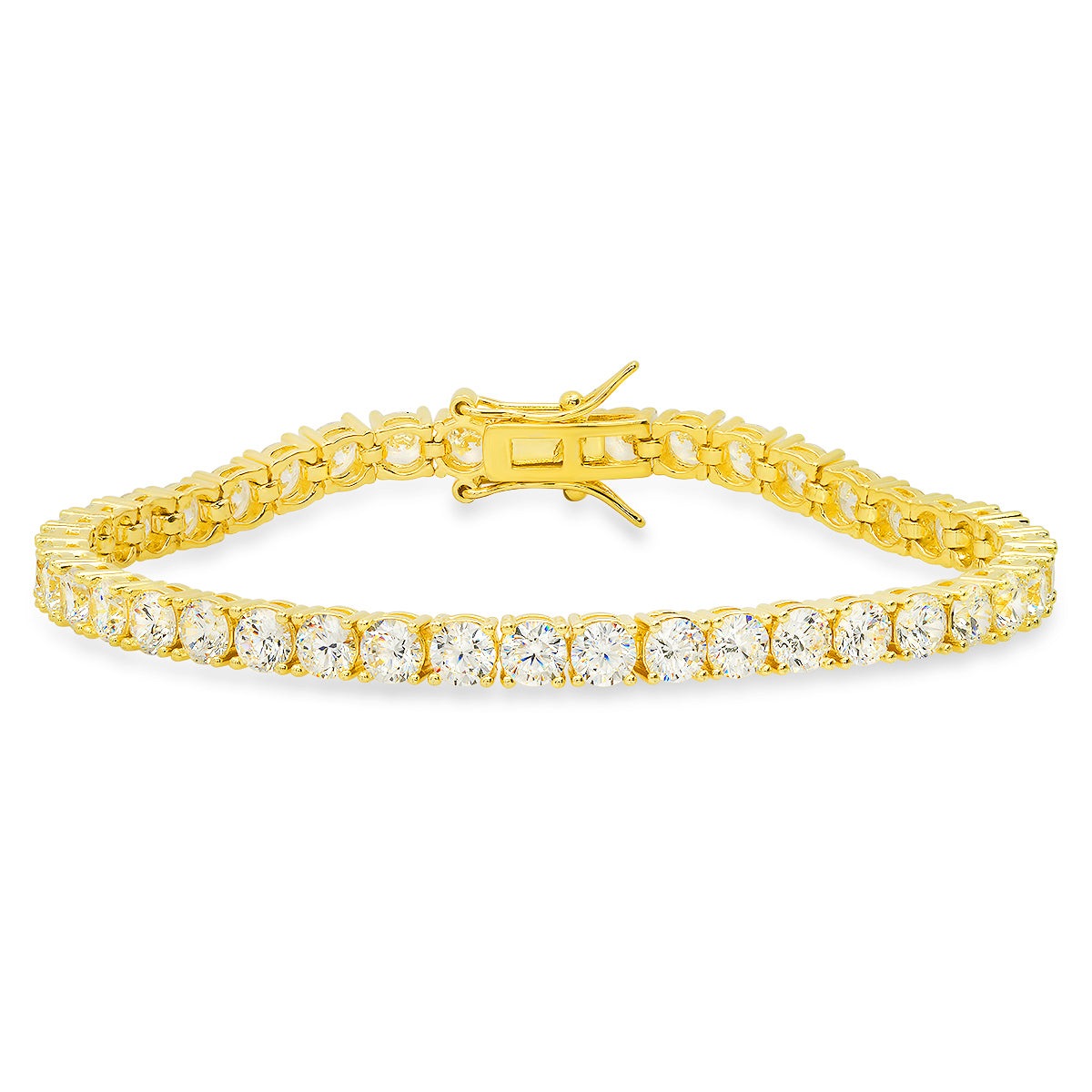 Sterling Silver Round-cut CZ Tennis Bracelet