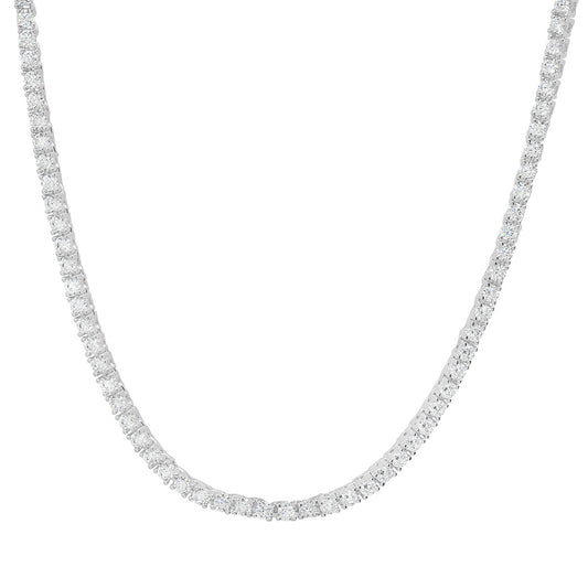 Sterling Silver CZ Tennis Necklace