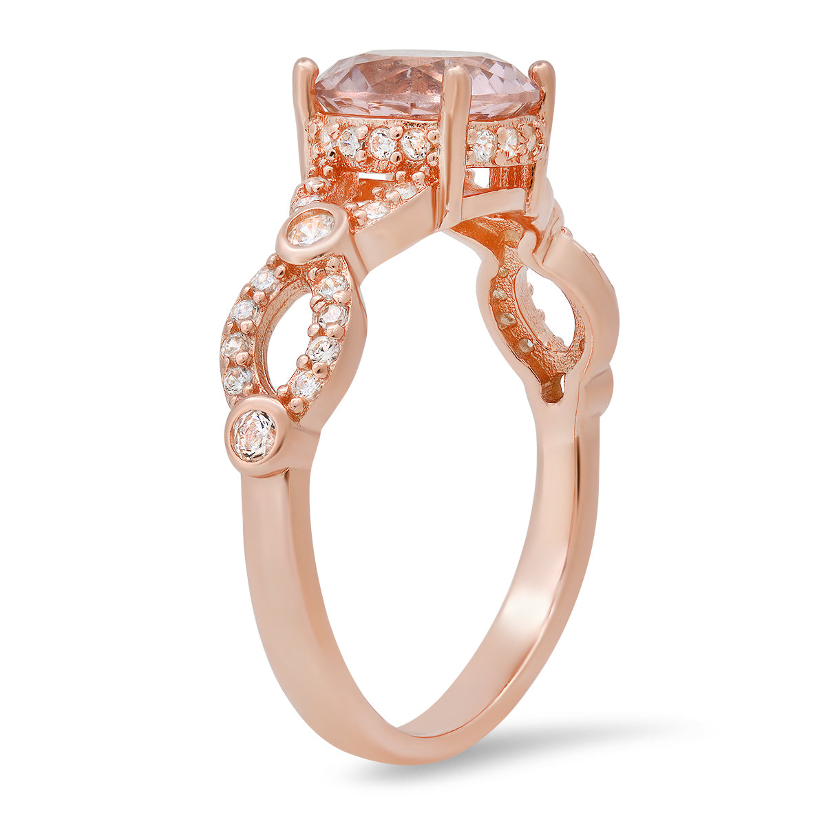 Rose Gold Over Silver Morganite Ring