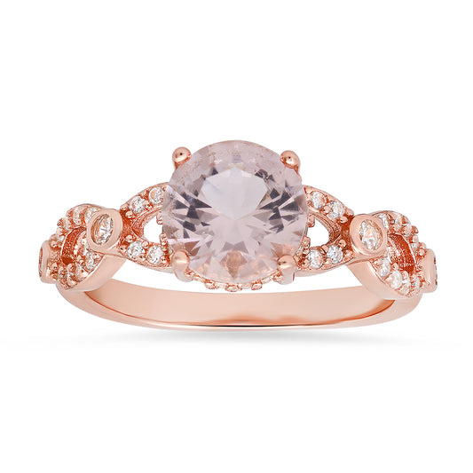 Rose Gold Over Silver Morganite Ring