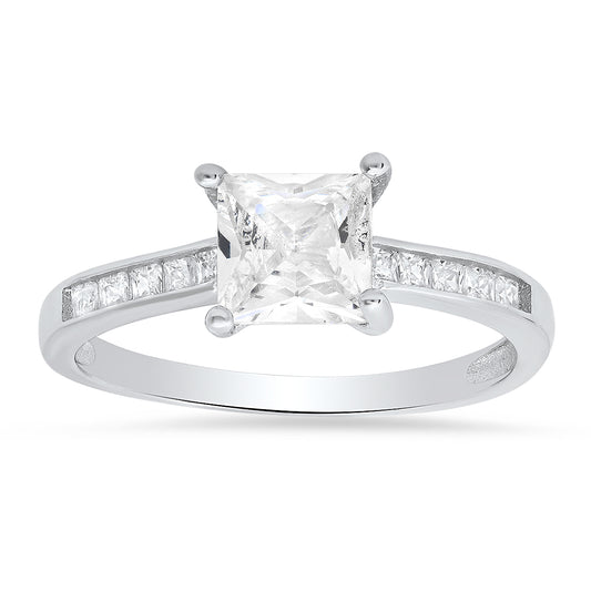 Sterling Silver Princess-cut CZ Ring