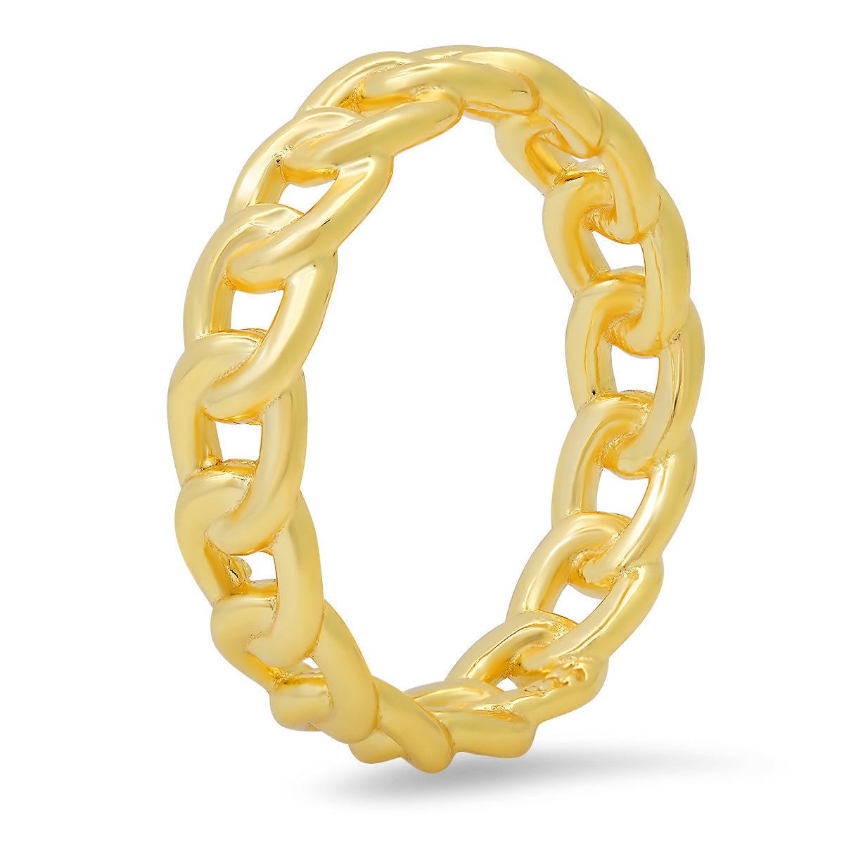 Gold Over Silver Curb Chain Eternity Band Ring