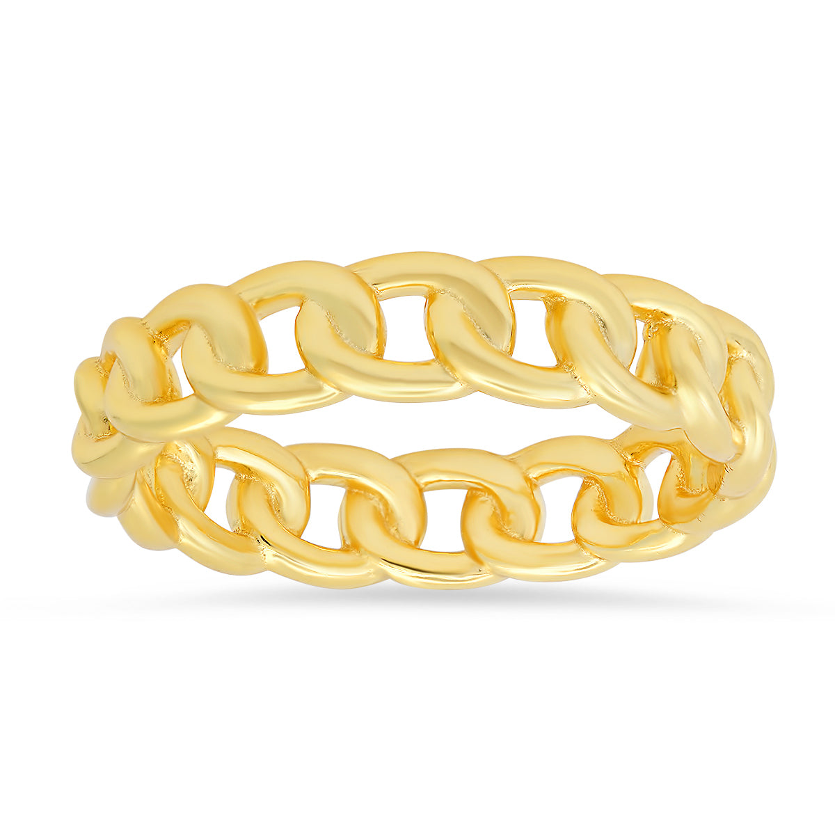 Gold Over Silver Curb Chain Eternity Band Ring