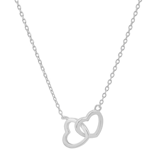 Sterling Silver 'Interlocking Love' Hearts Necklace