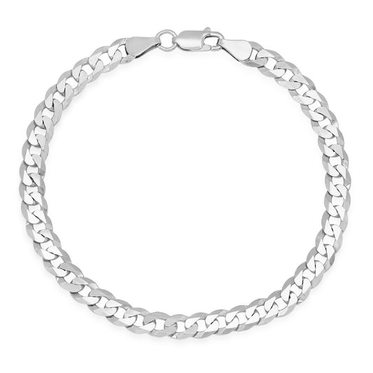 Mens Sterling Silver Italian 8.5" Thick Miami Cuban Curb Chain Bracelet