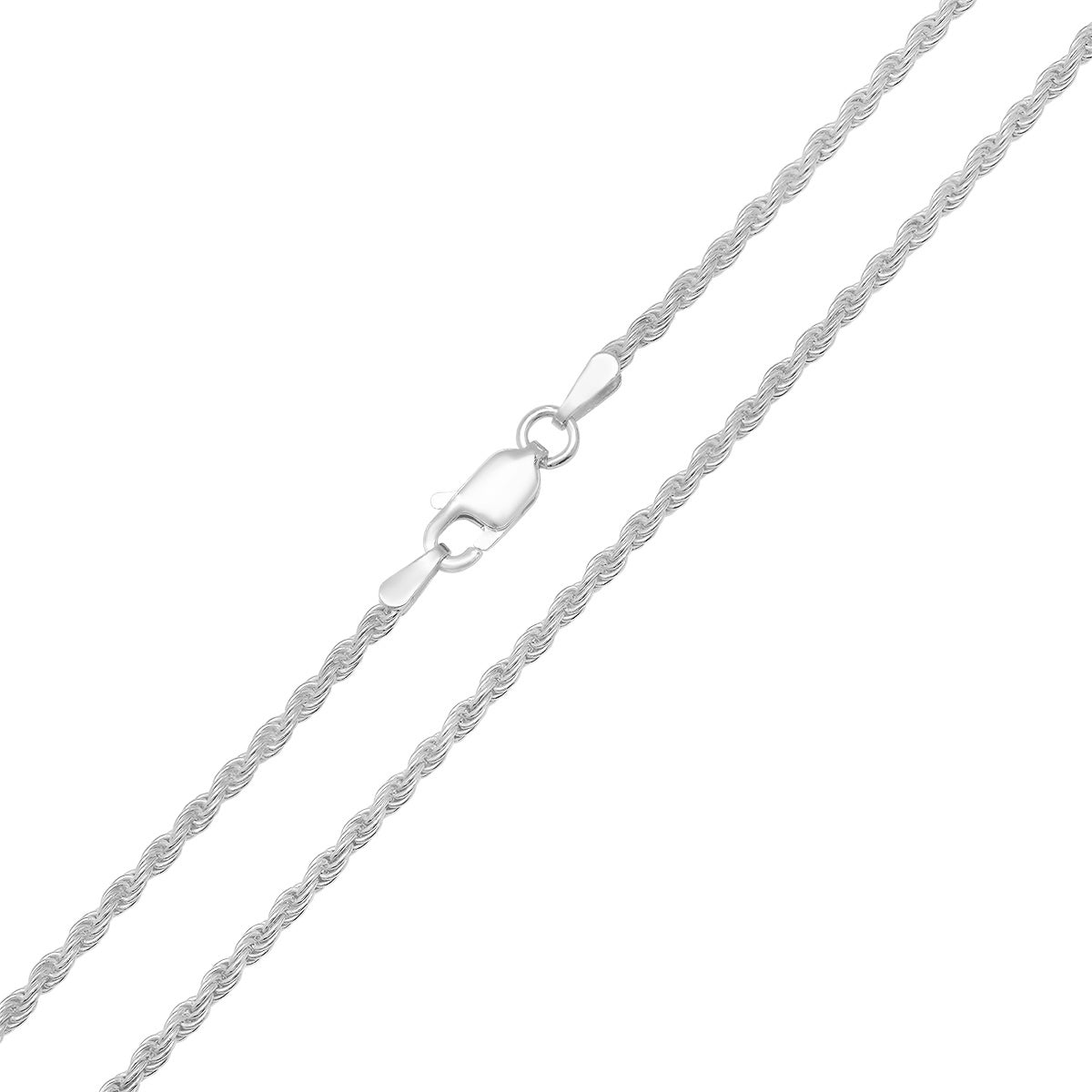 Sterling Silver Italian Unisex Rope Chain - 18"-30"