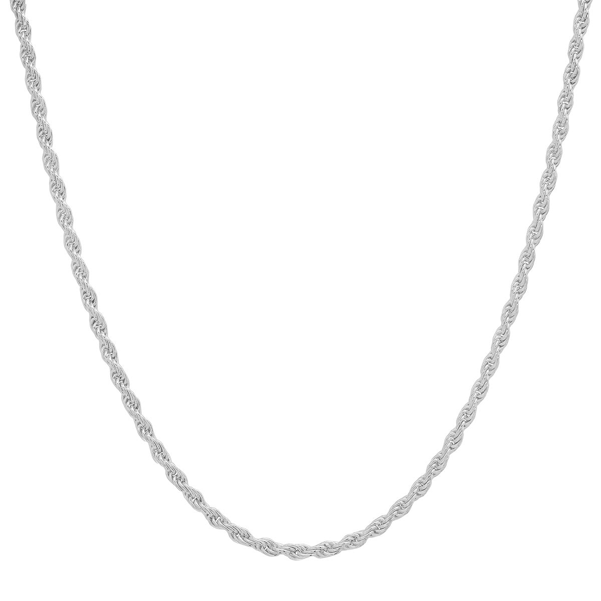 Sterling Silver Italian Unisex Rope Chain - 18"-30"