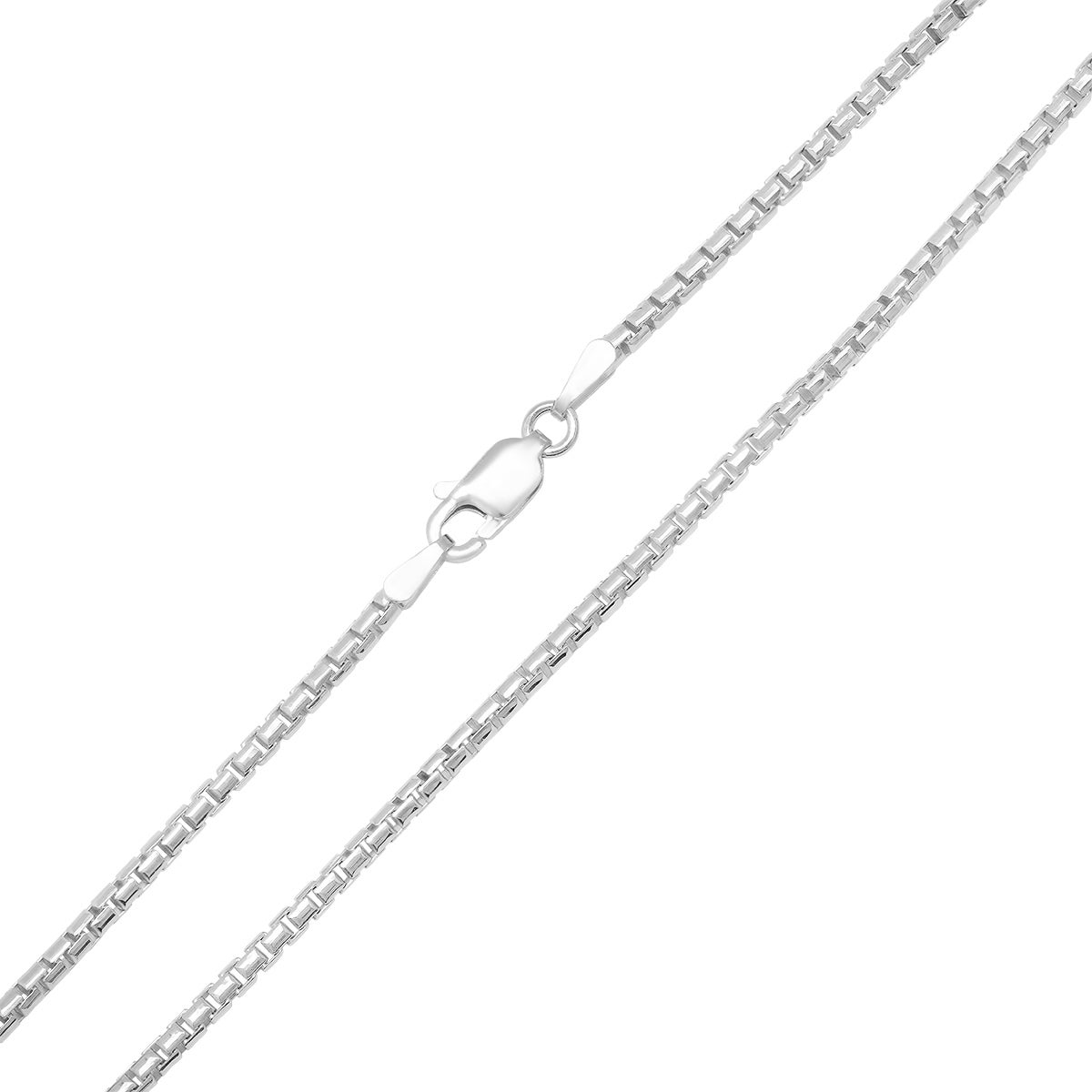 Sterling Silver Italian Unisex Round Box Chain - 18"-24"