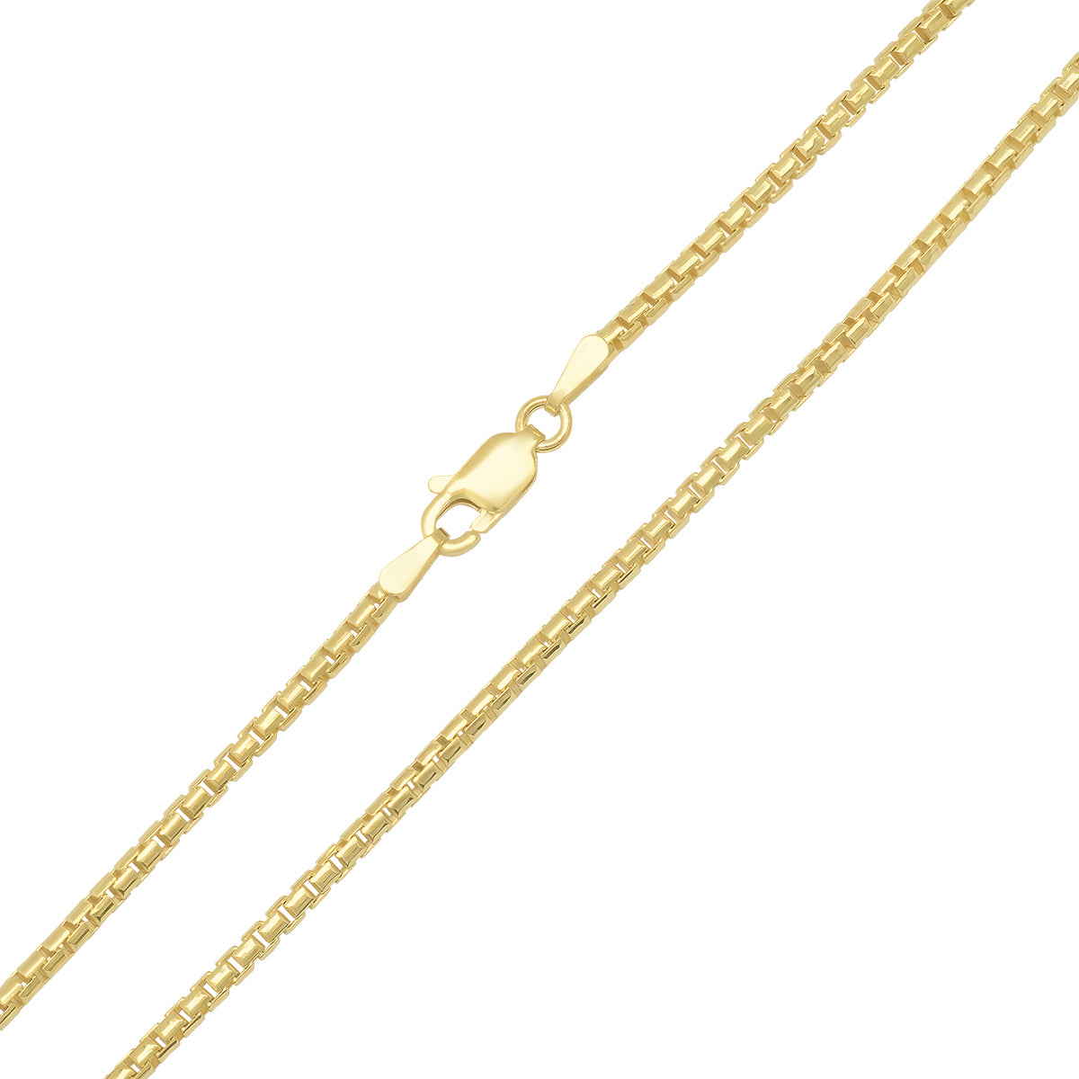 Sterling Silver Italian Unisex Round Box Chain - 18"-24"