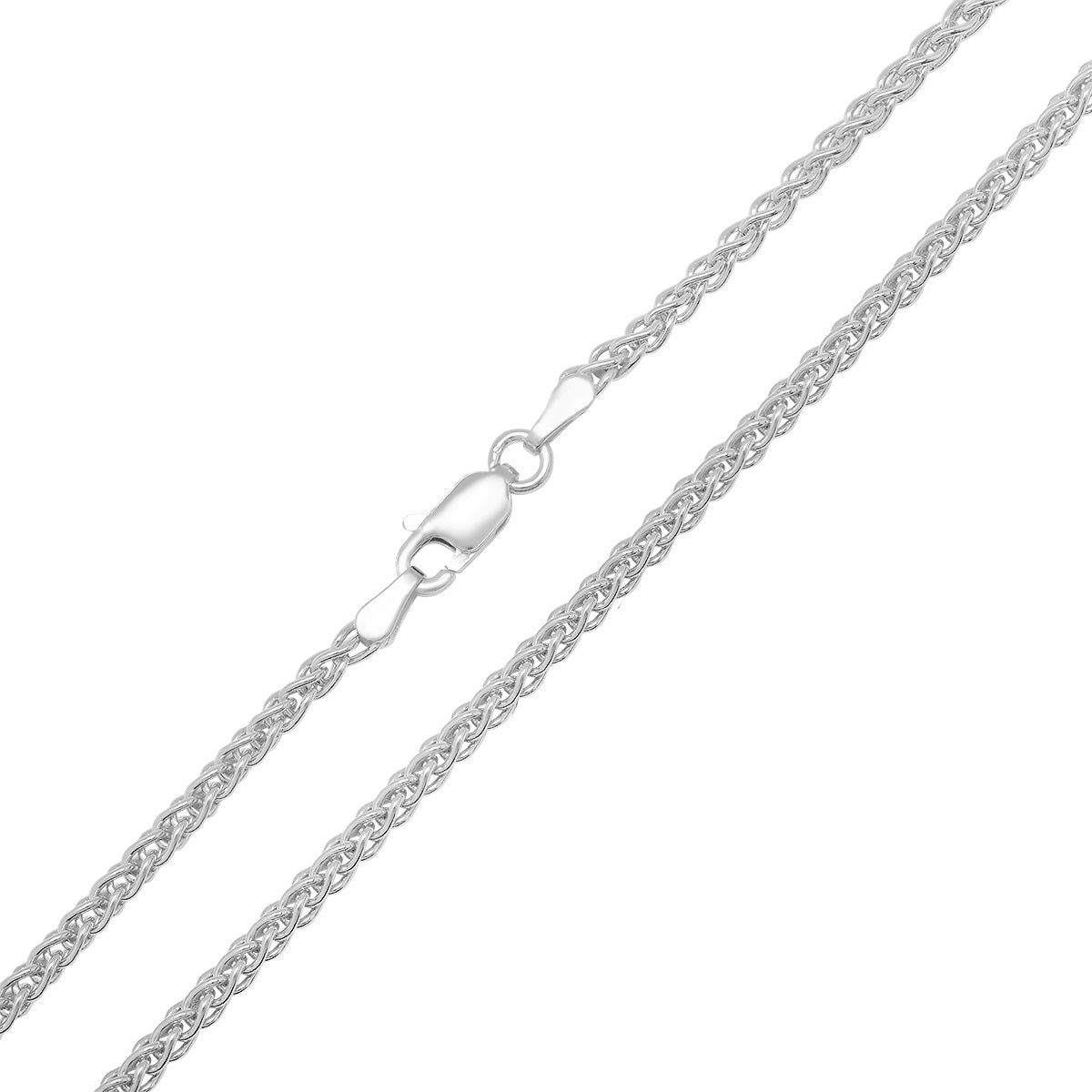 Sterling Silver Italian Unisex Foxtail Wheat Chain - 18"-24"