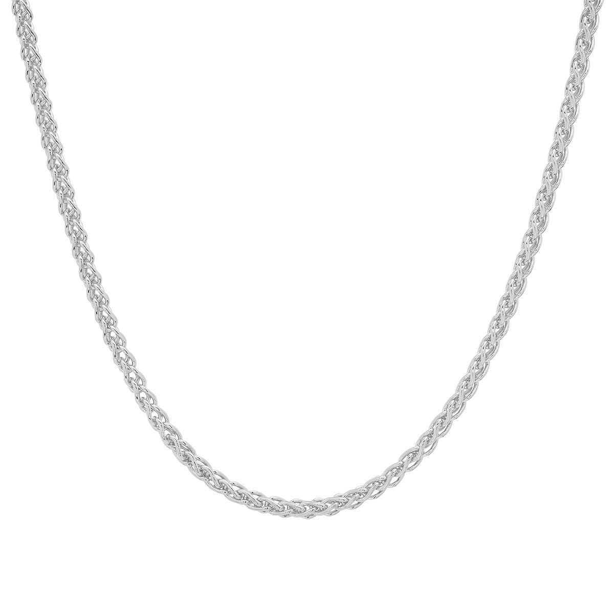 Sterling Silver Italian Unisex Foxtail Wheat Chain - 18"-24"